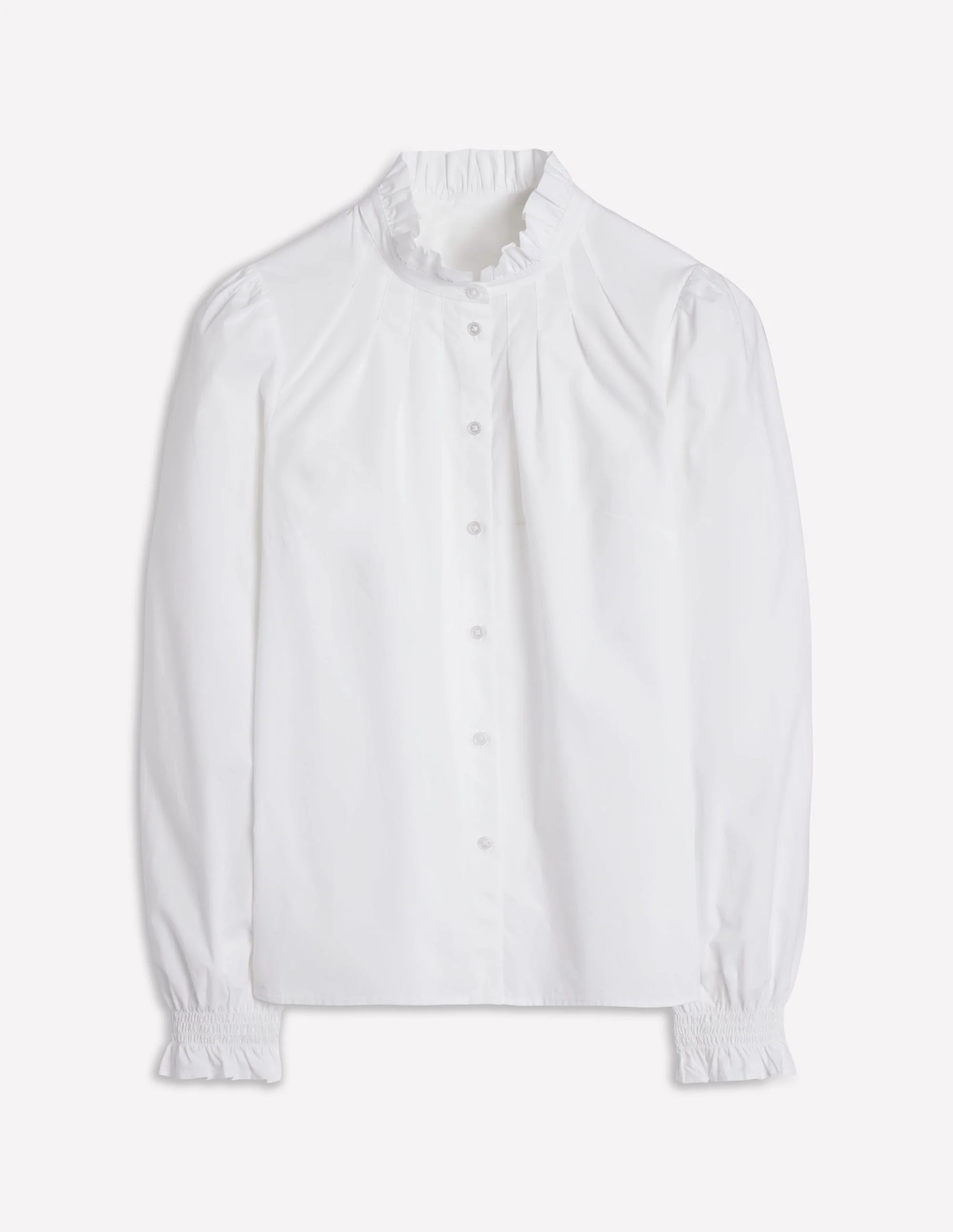 Lorna Pleated Cotton Top-White - Image 7