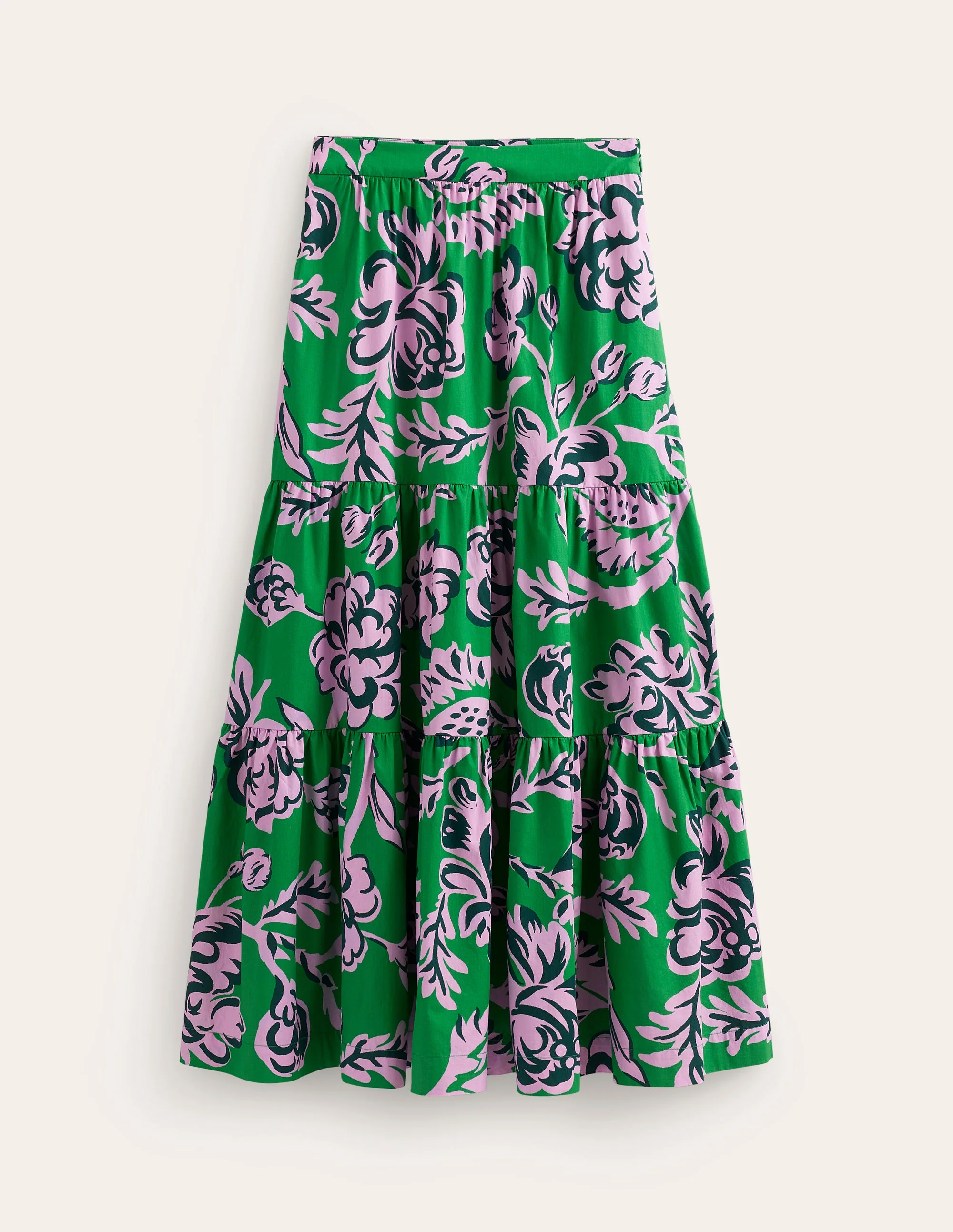 Lorna Tiered Maxi Skirt-Green, Rose Blush - Image 6