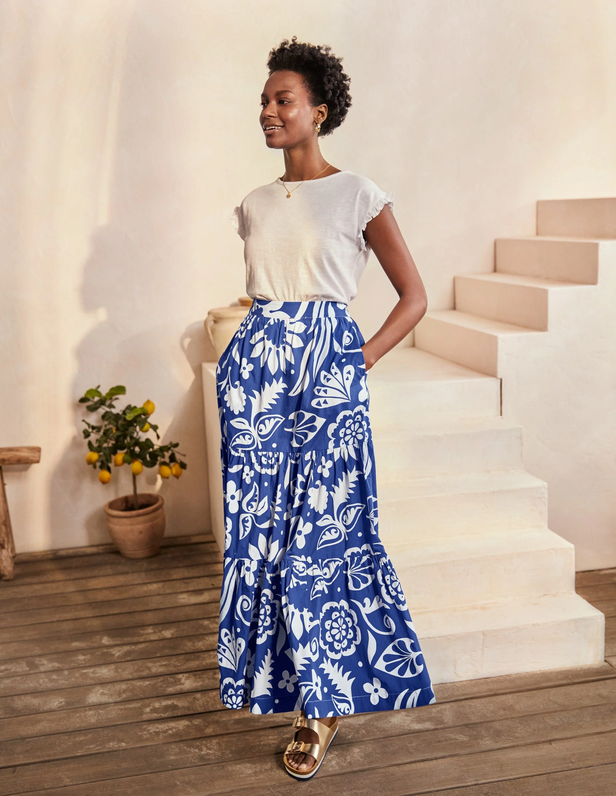 Lorna Tiered Maxi Skirt-Summit, Garden Tropic - Image 4