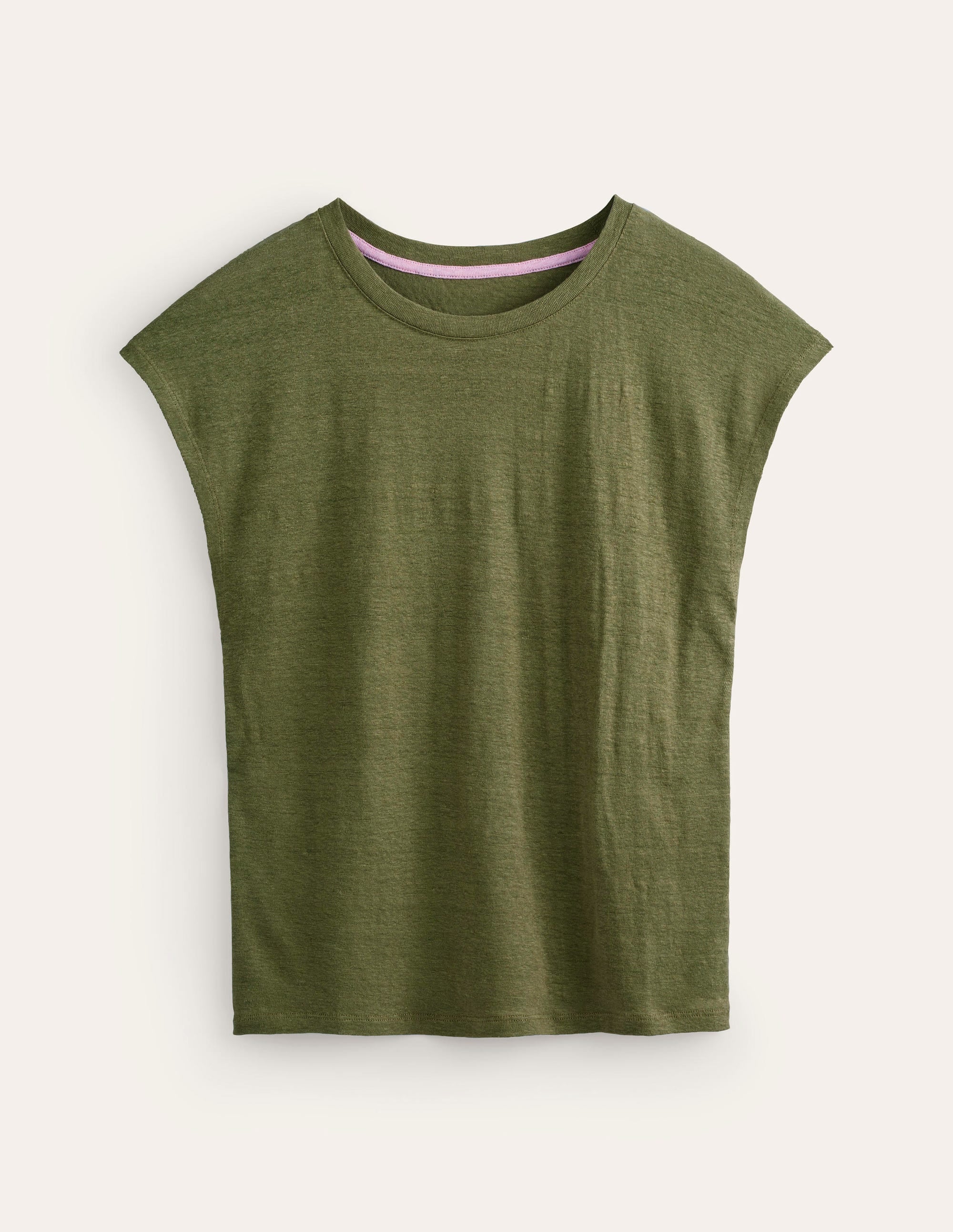 Louisa Crew Neck Linen T-shirt-Mayfly - Image 5