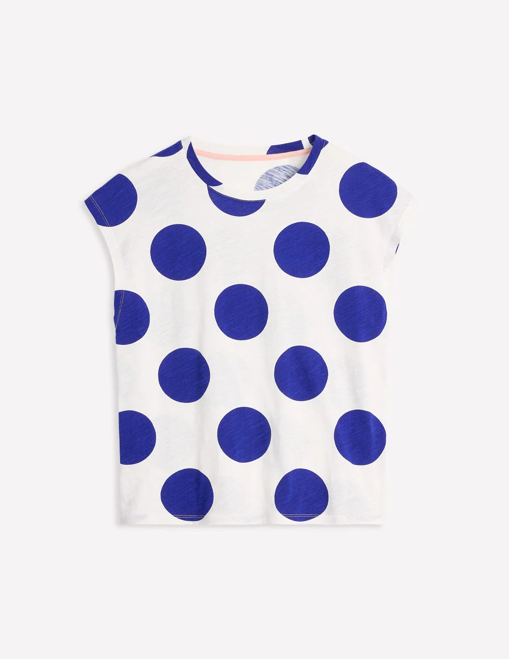 Louisa Slub T-Shirt-Bright Blue, Spot - Image 5