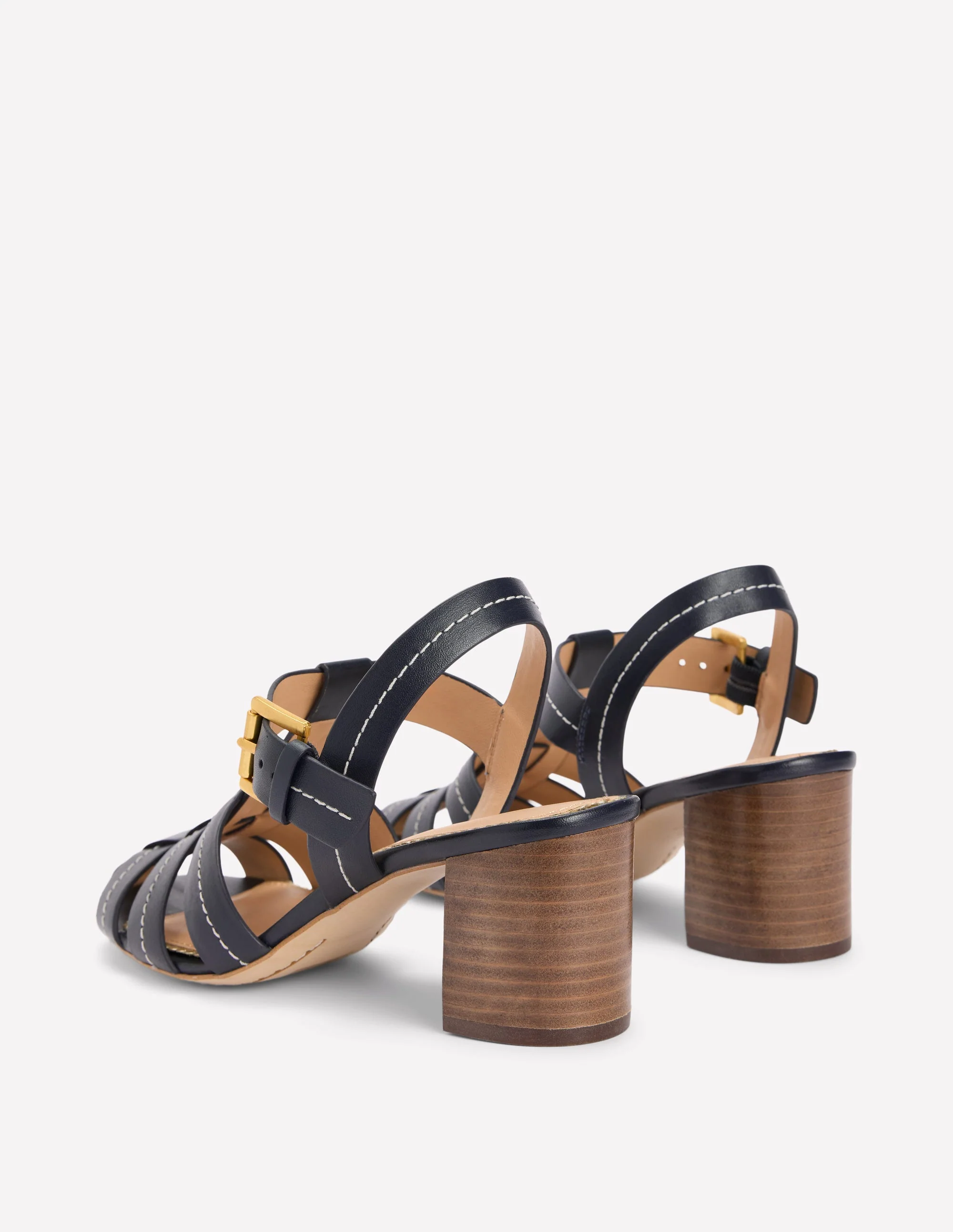 Low Block Fisherman Sandals-Navy - Image 5