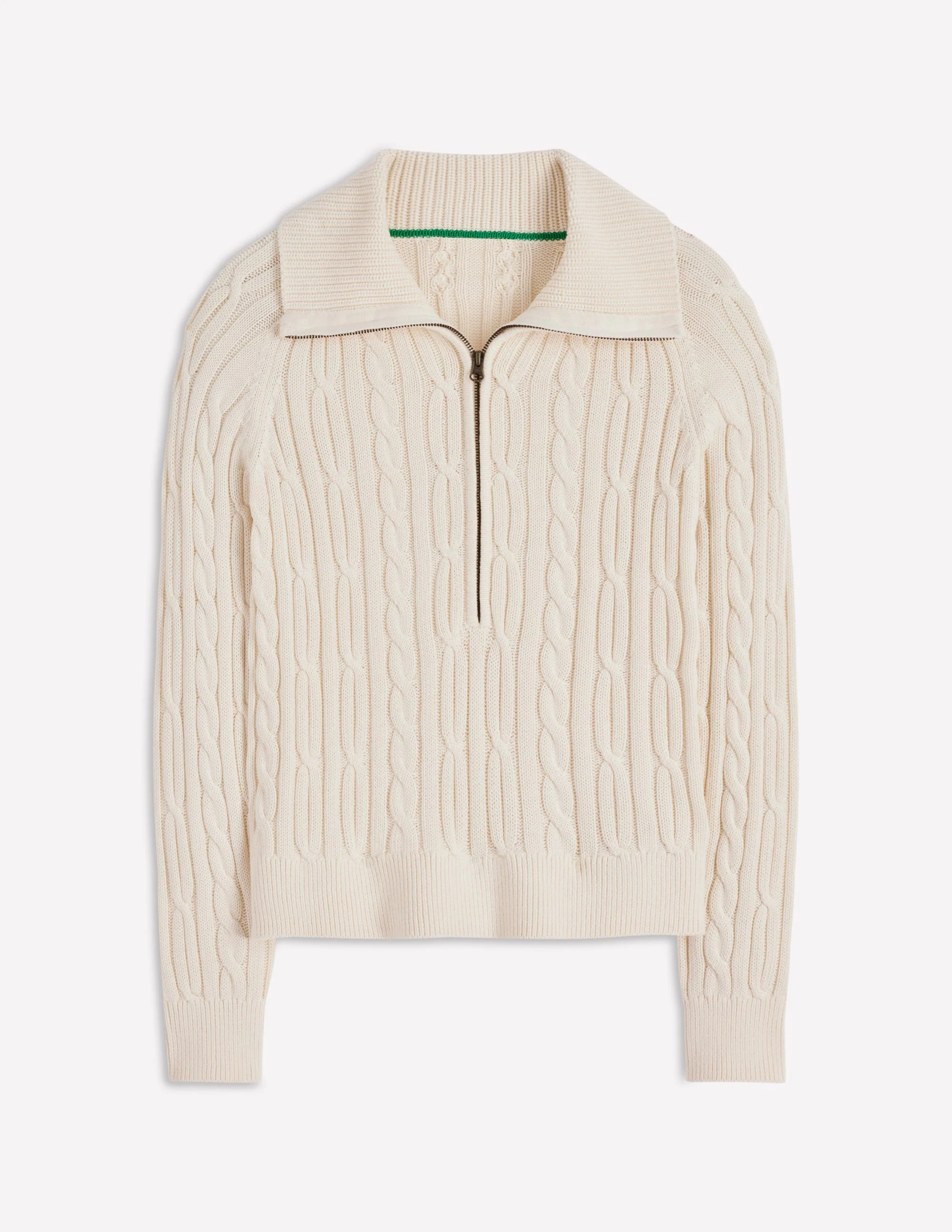 Lucy Half Zip Sweater-Warm Ivory Cable - Image 9