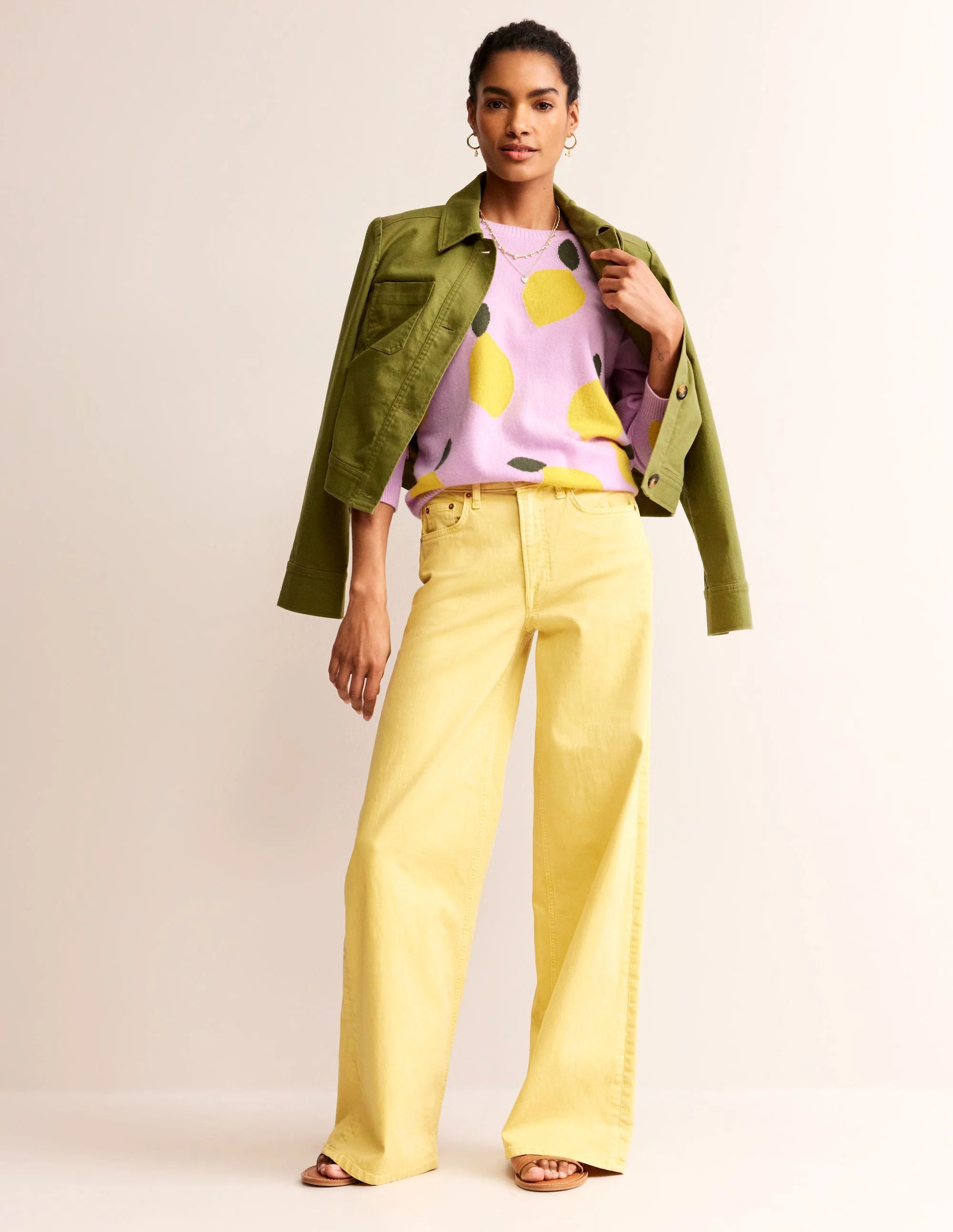 Lydia Cashmere Jumper-Soft Lavender, Lemons - Image 6