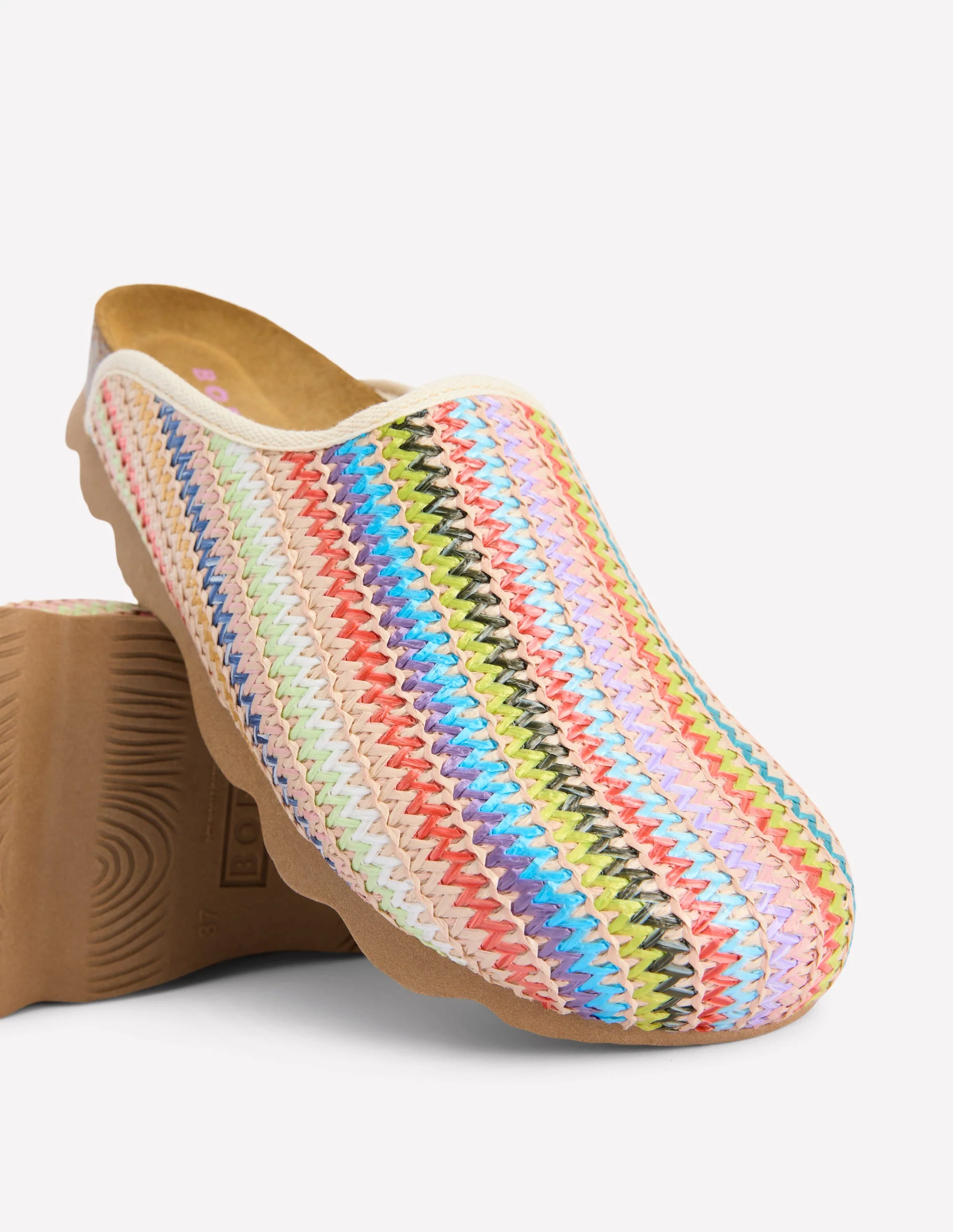 Lyla Colour Block Clogs-Multi Weave - Image 4