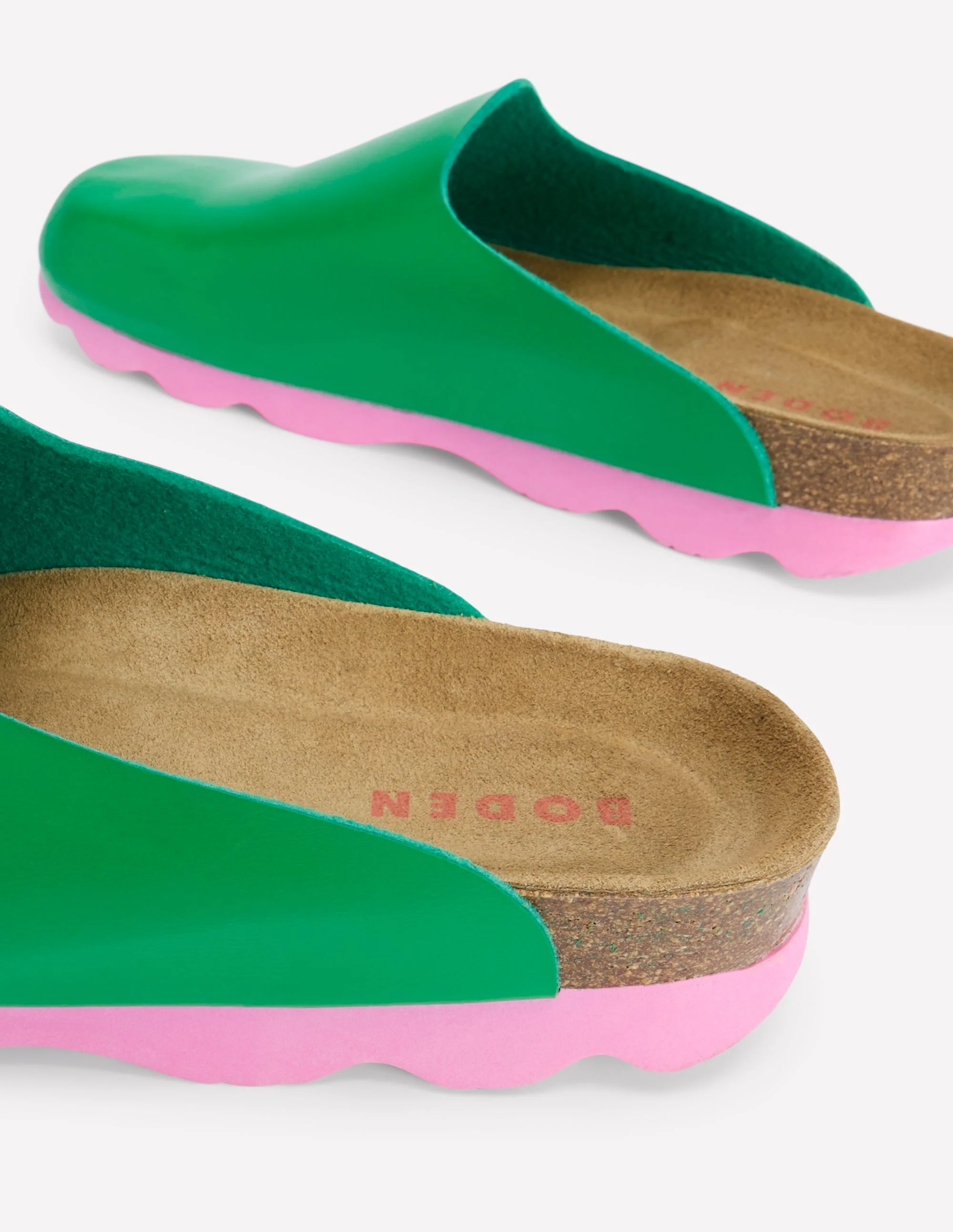 Lyla Colour Block Clogs-Rich Emerald - Image 4