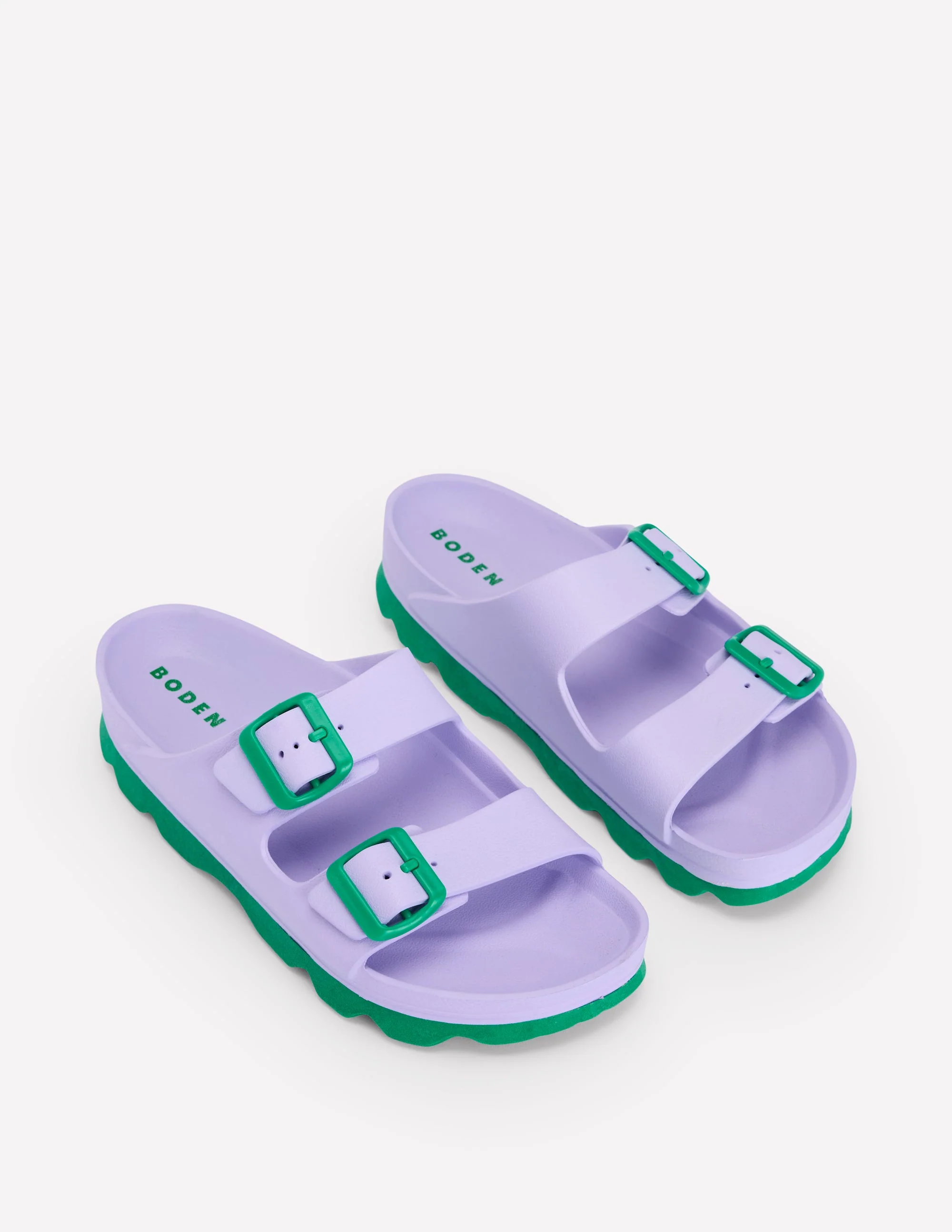 Lyla Double Buckle Sliders-Lavender Purple - Image 3