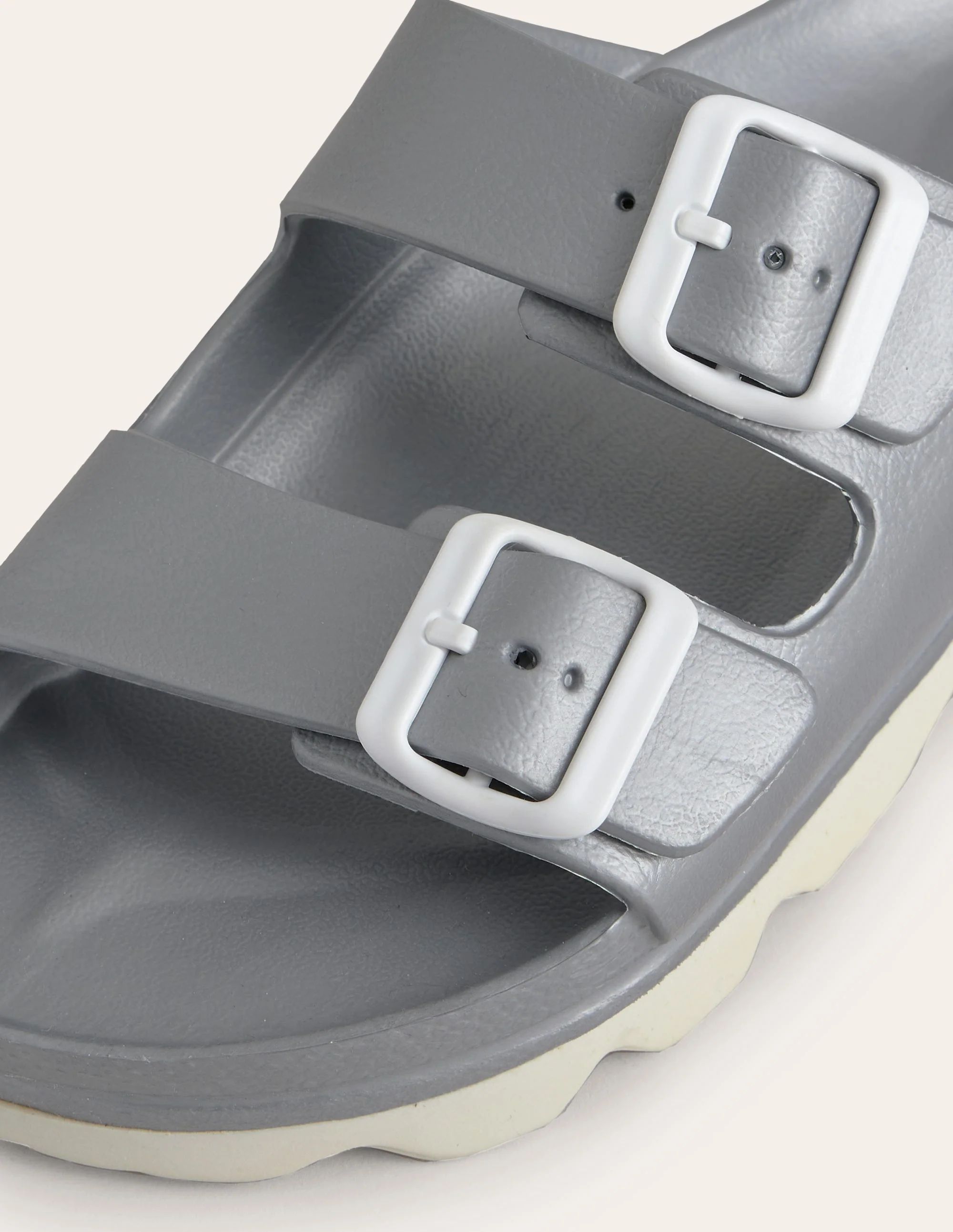 Lyla Double Buckle Sliders-Silver - Image 4