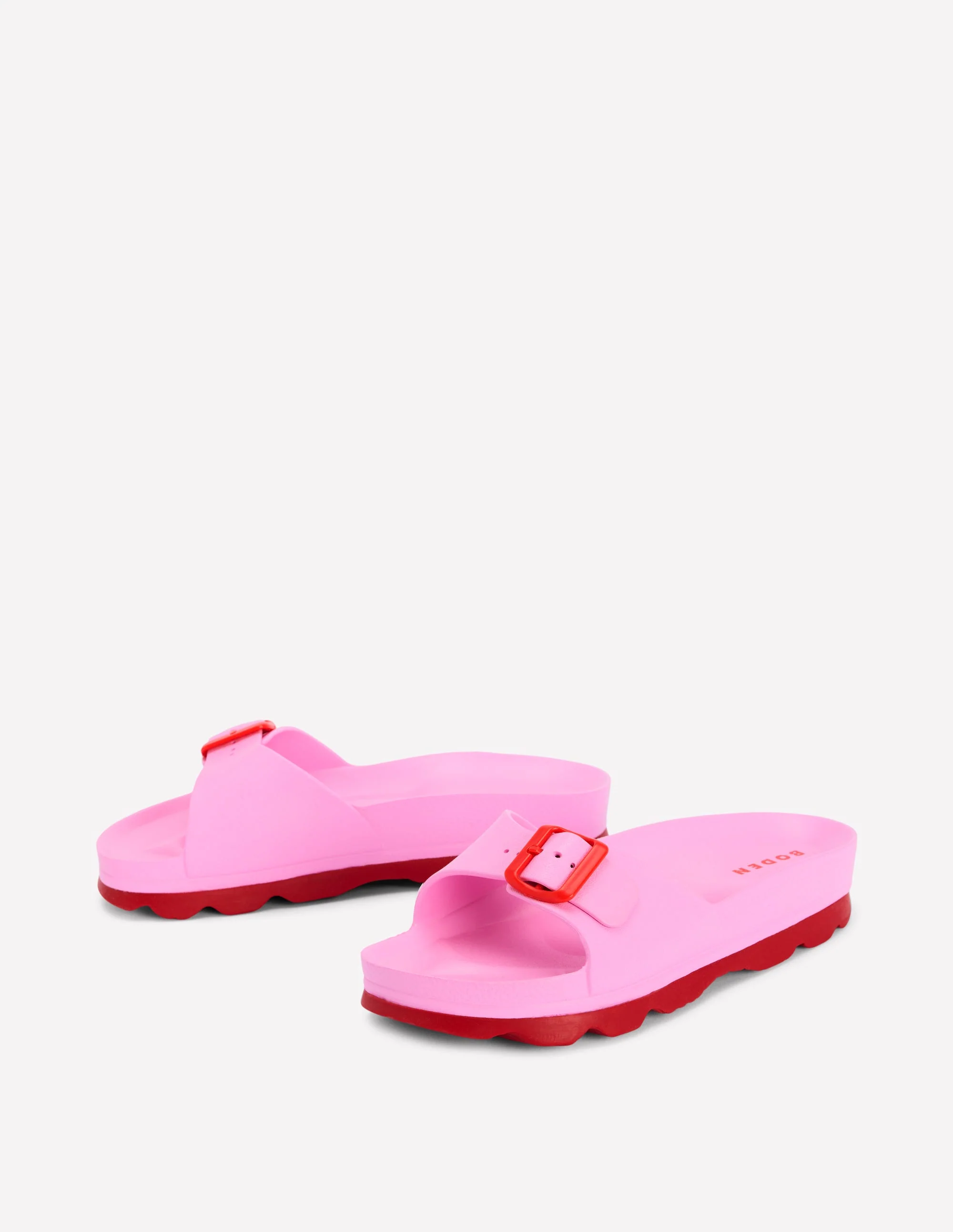 Lyla Single Buckle Sliders-Pink/Red - Image 3