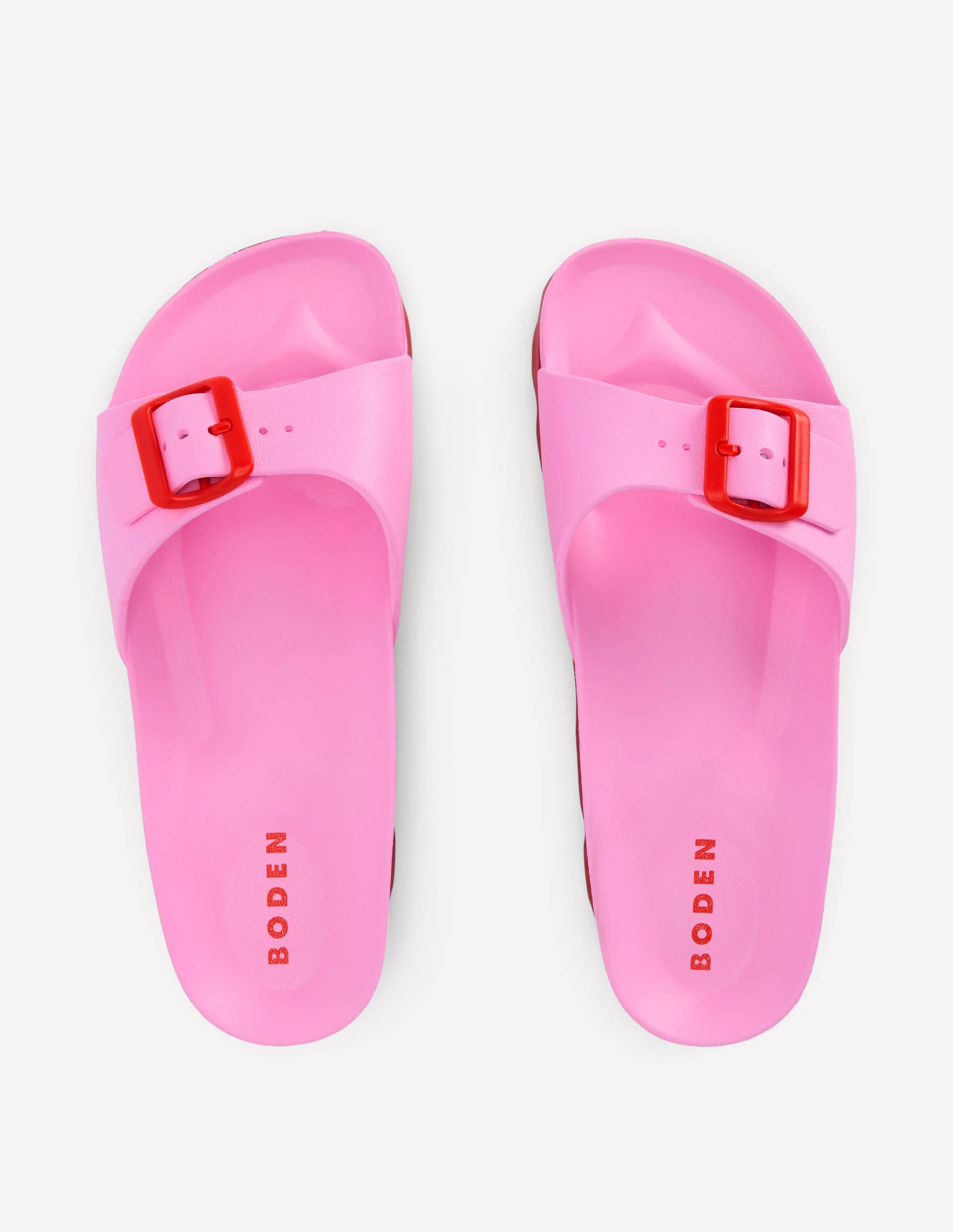 Lyla Single Buckle Sliders-Pink/Red - Image 5