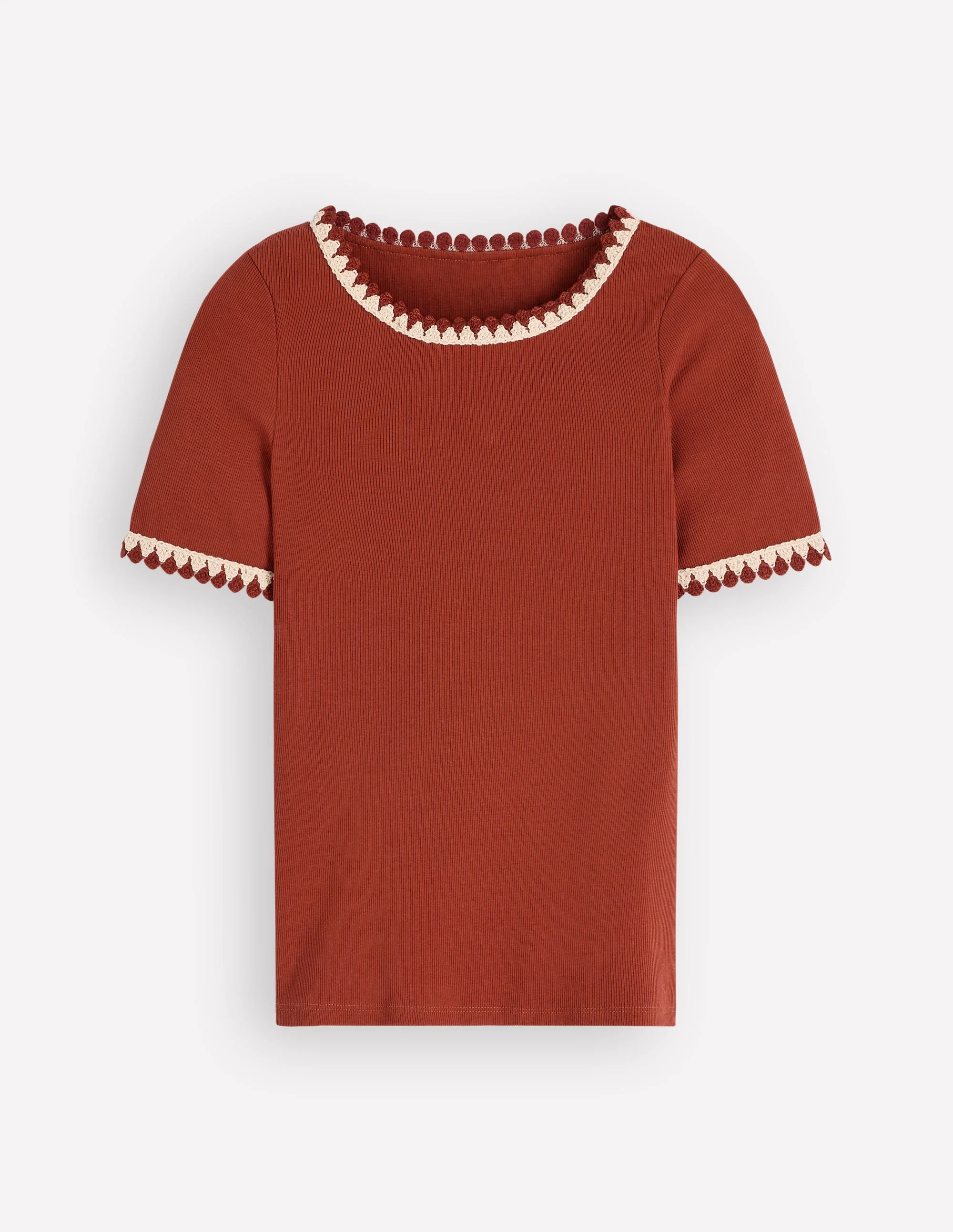 Maddie Trim Detail T-Shirt-Burnt Orange - Image 6