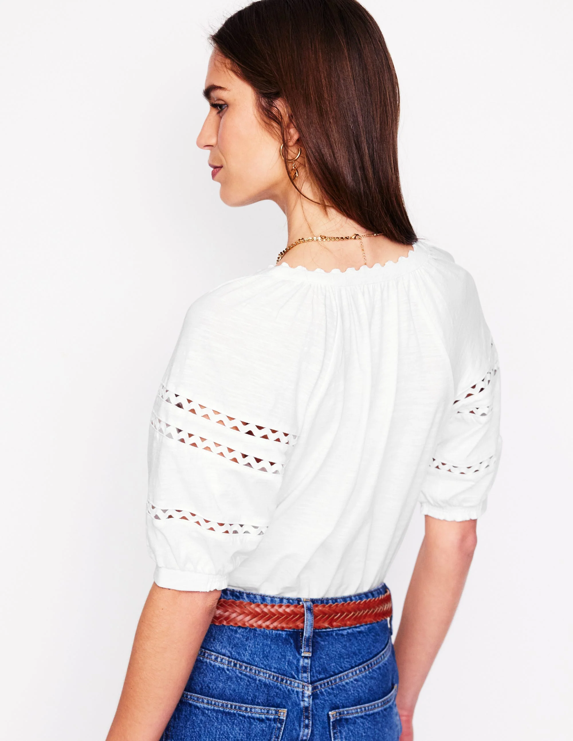 Maisy Rikrak Trim Top-White - Image 4