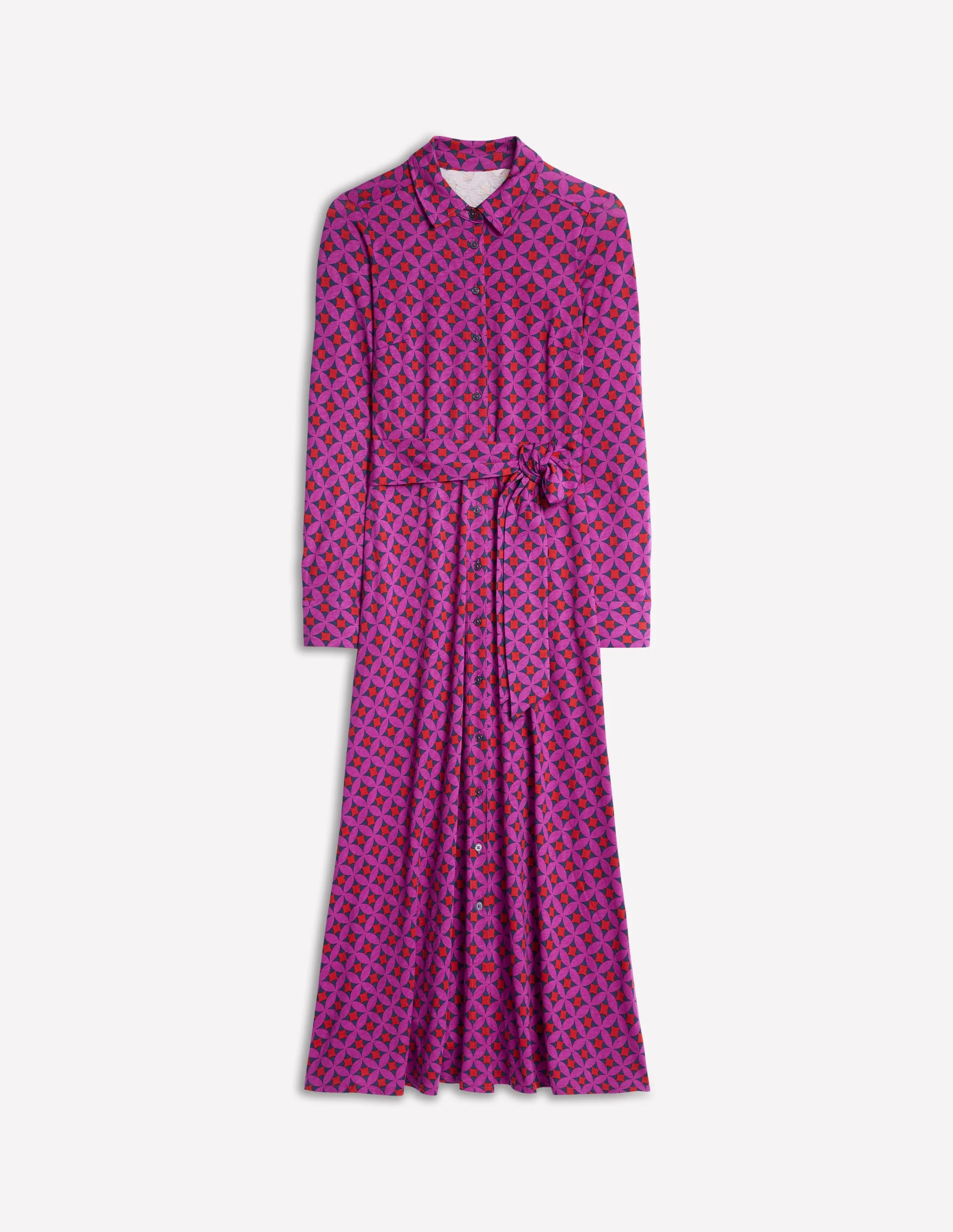 Marcia Jersey Midi Shirt Dress-Regal Purple, Diamond Terrace - Image 7