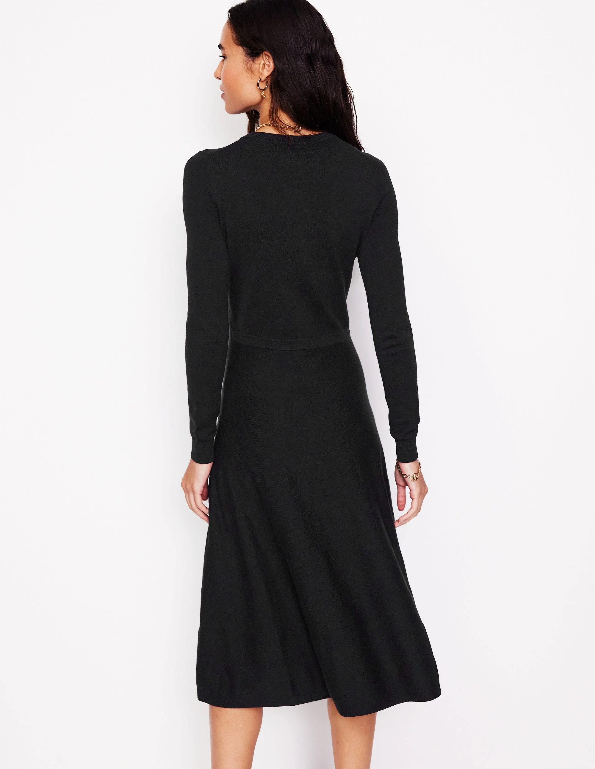 Maria Knitted Midi Dress-Black - Image 3