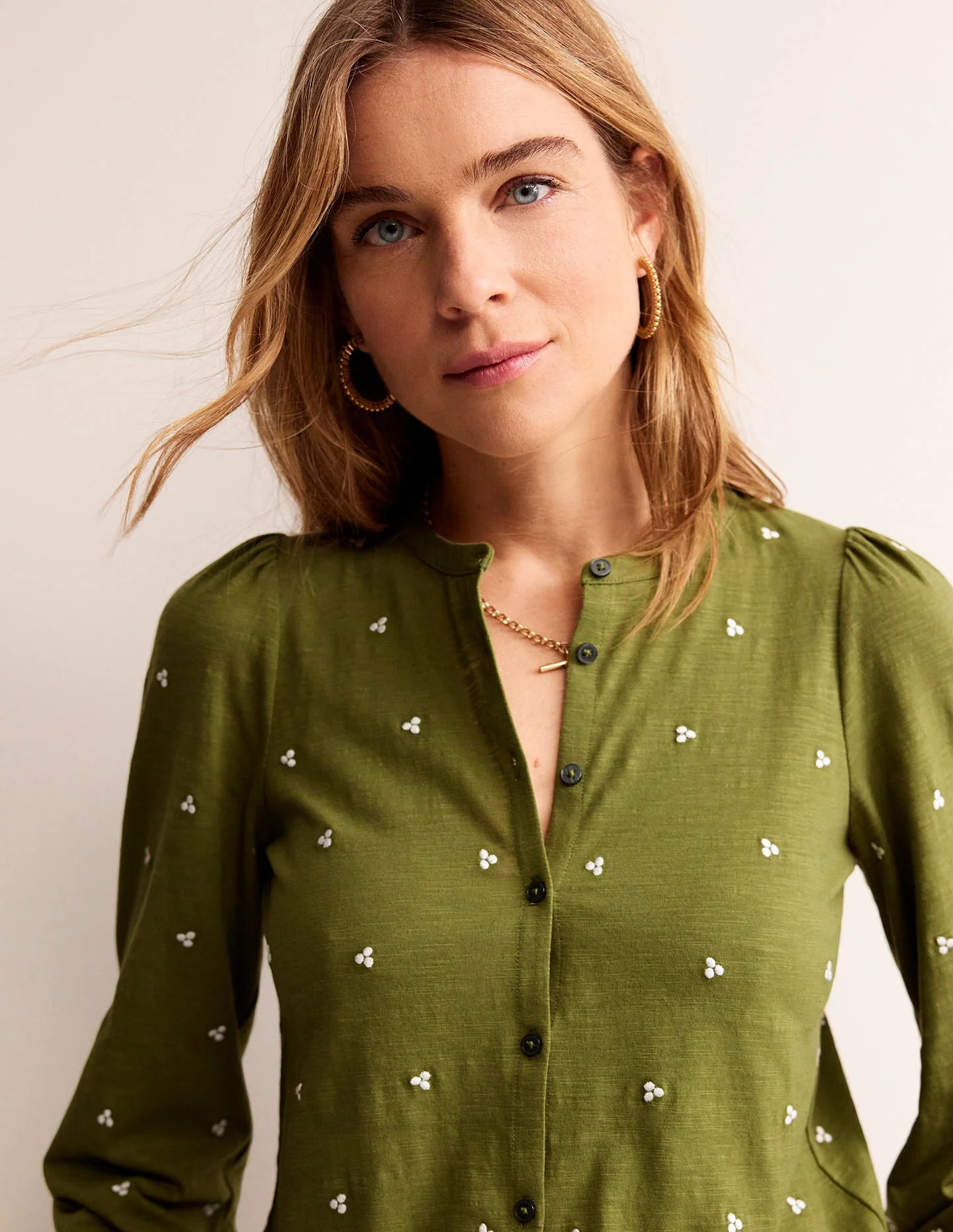 Marina Embroidered Shirt-Mayfly, Embroidered - Image 2