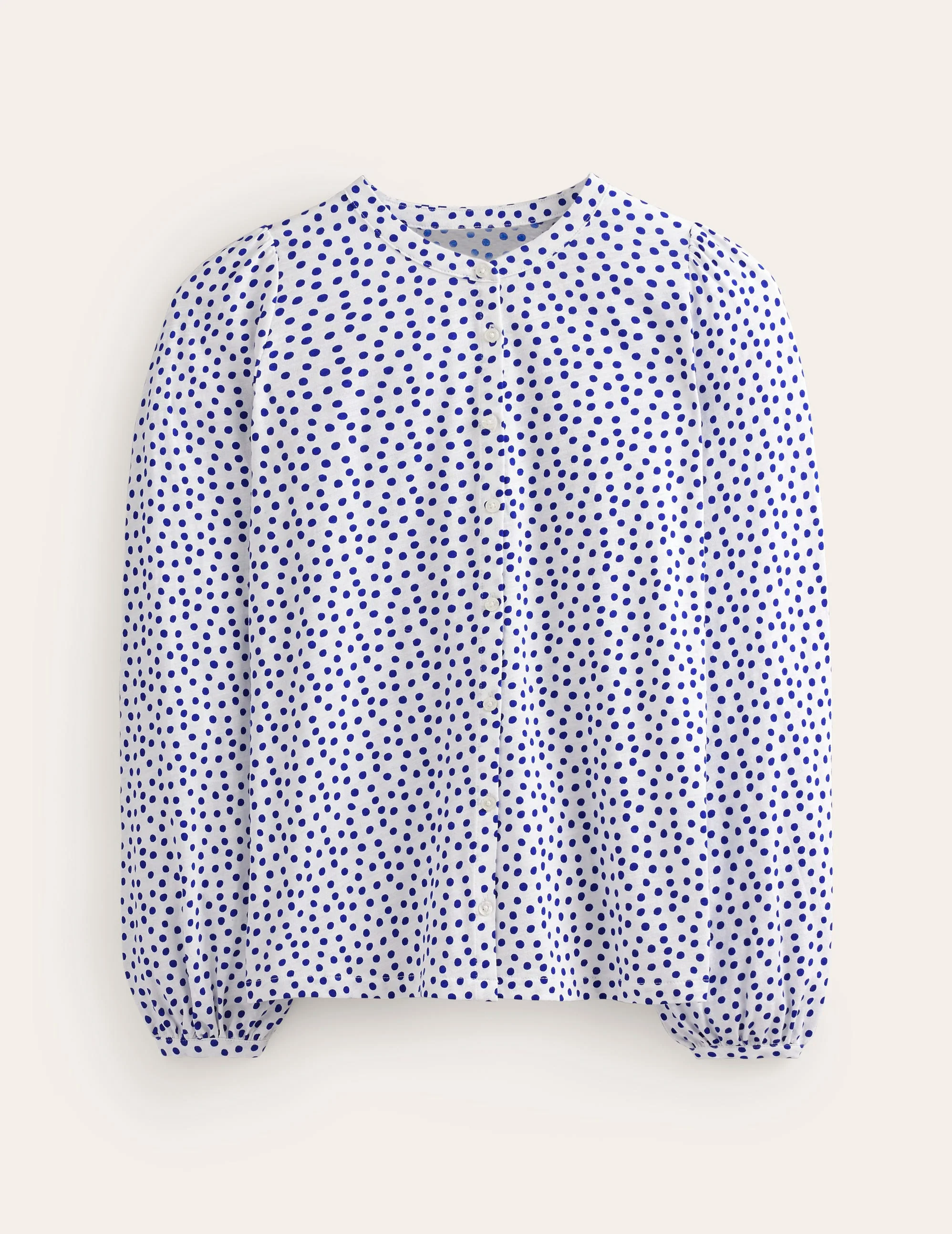 Marina Jersey Shirt-Ivory, Abstract Dot - Image 6