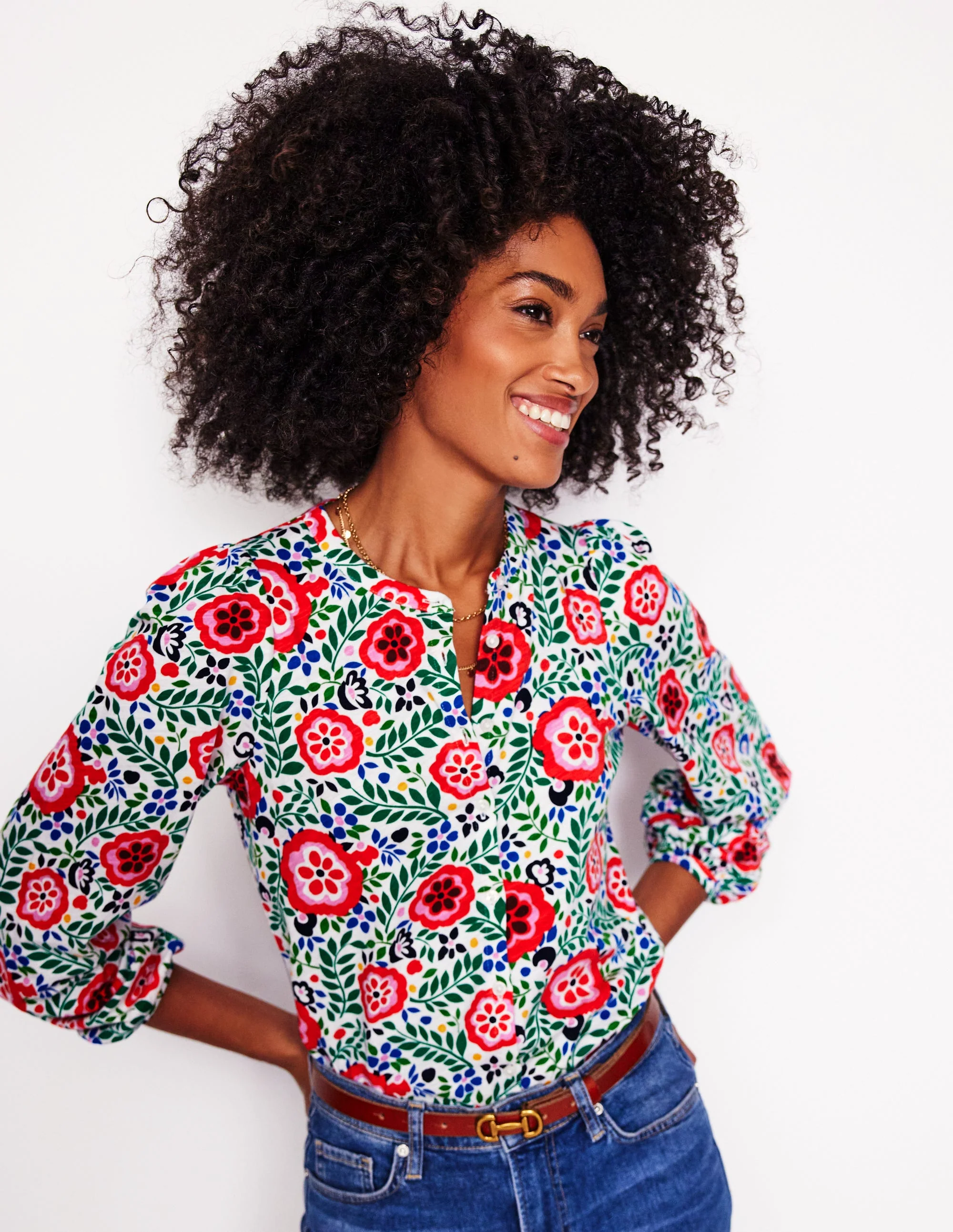 Marina Jersey Shirt-Multi, Foliage Scatter - Image 4