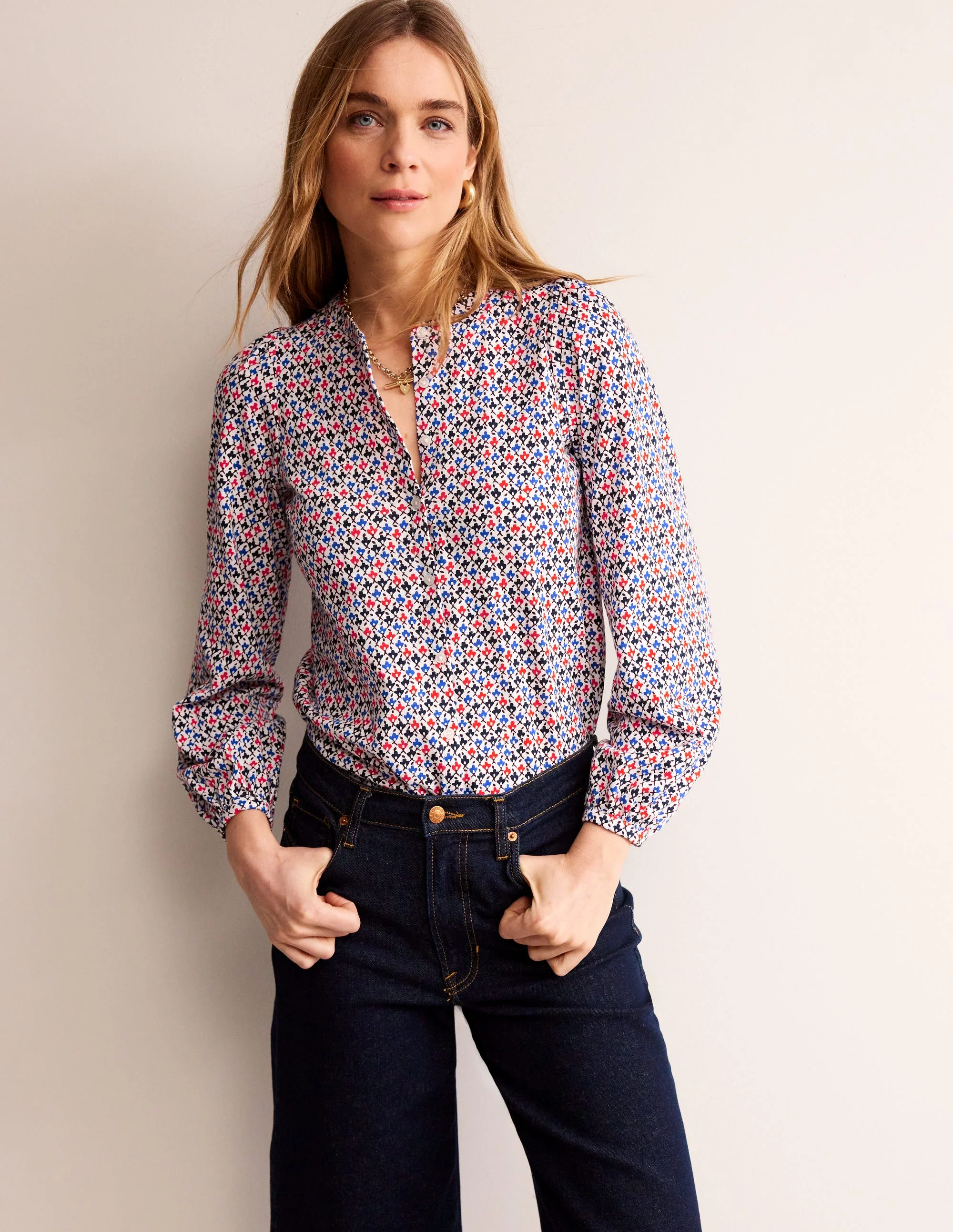 Marina Jersey Shirt-Multi, Trellis Bud