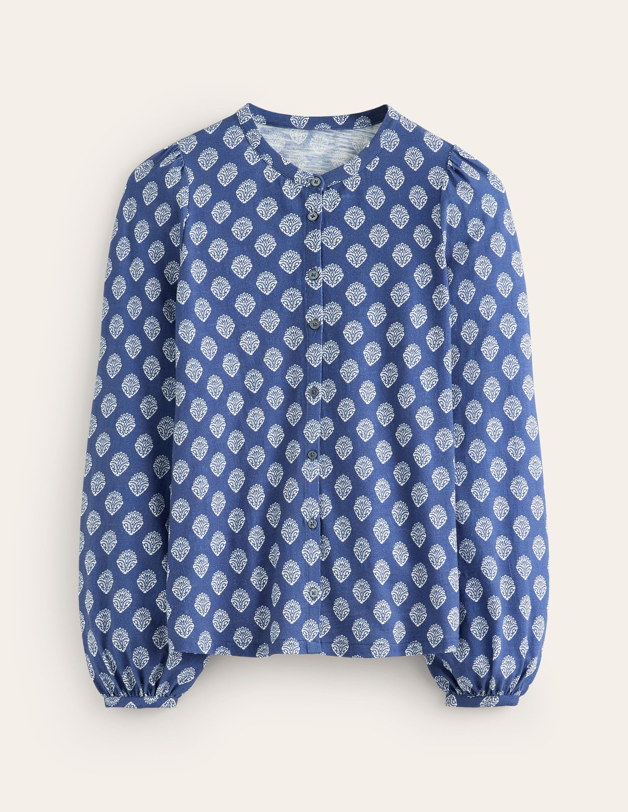 Marina Jersey Shirt-True Navy, Ornate Stamp - Image 5