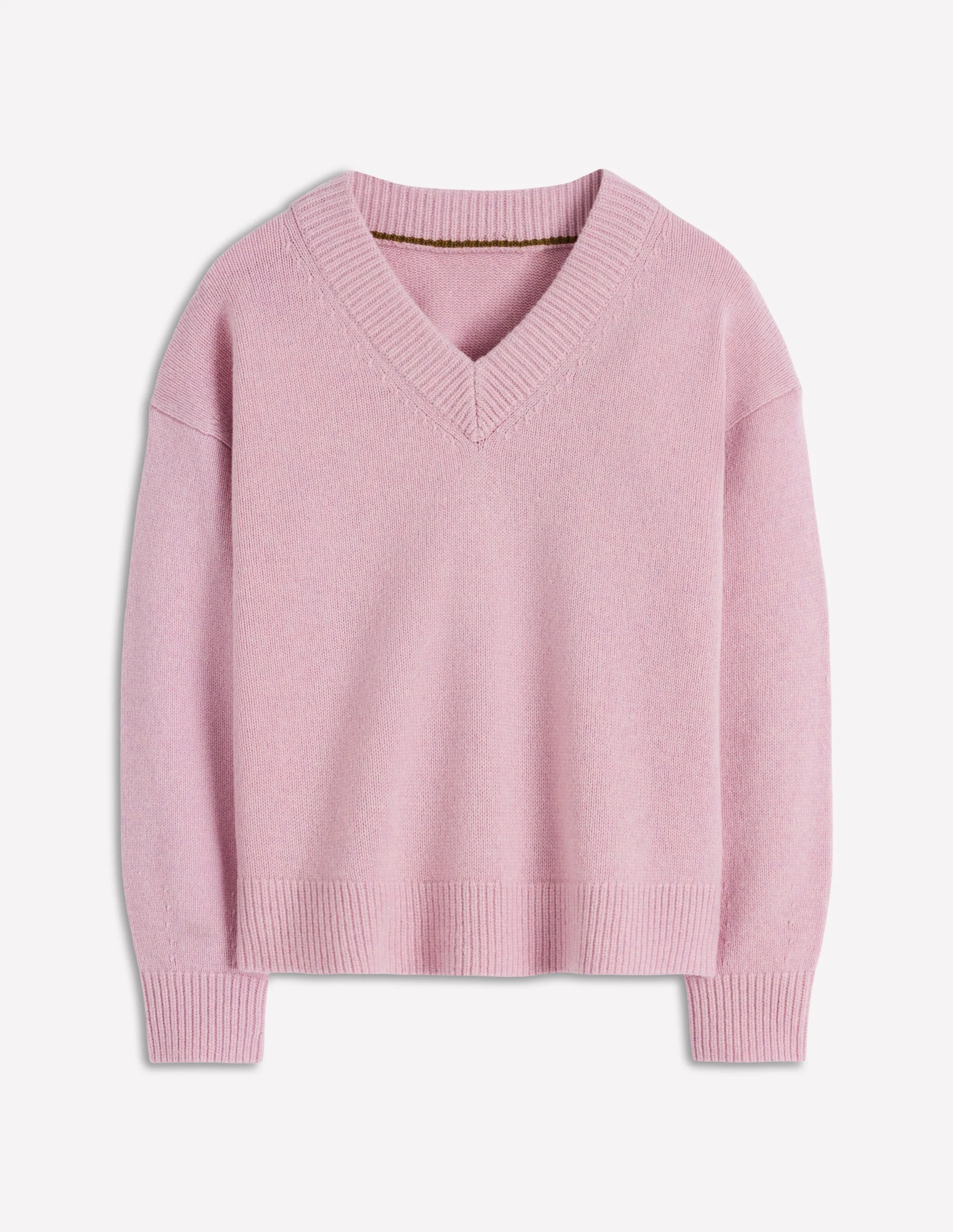 Marion Merino V-neck Sweater-Blush Pink - Image 6