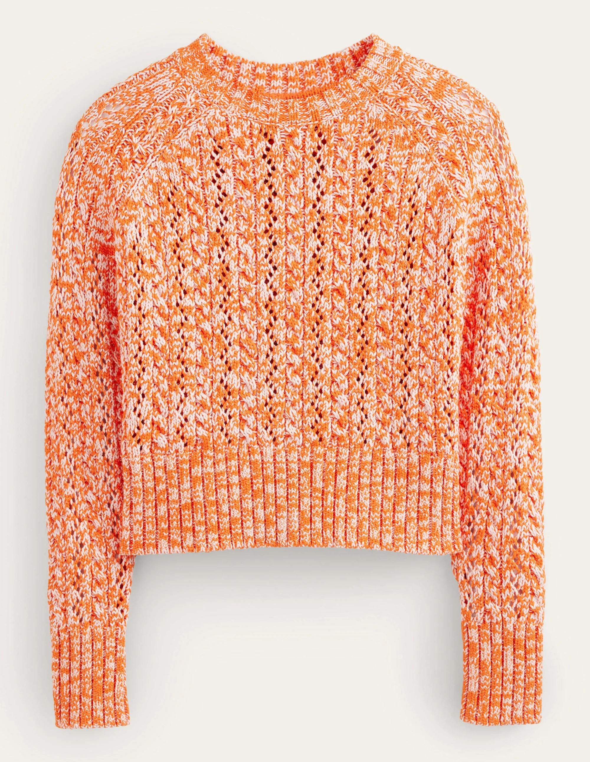 Marled Cable Sweater-Orange, Pink Marl - Image 8