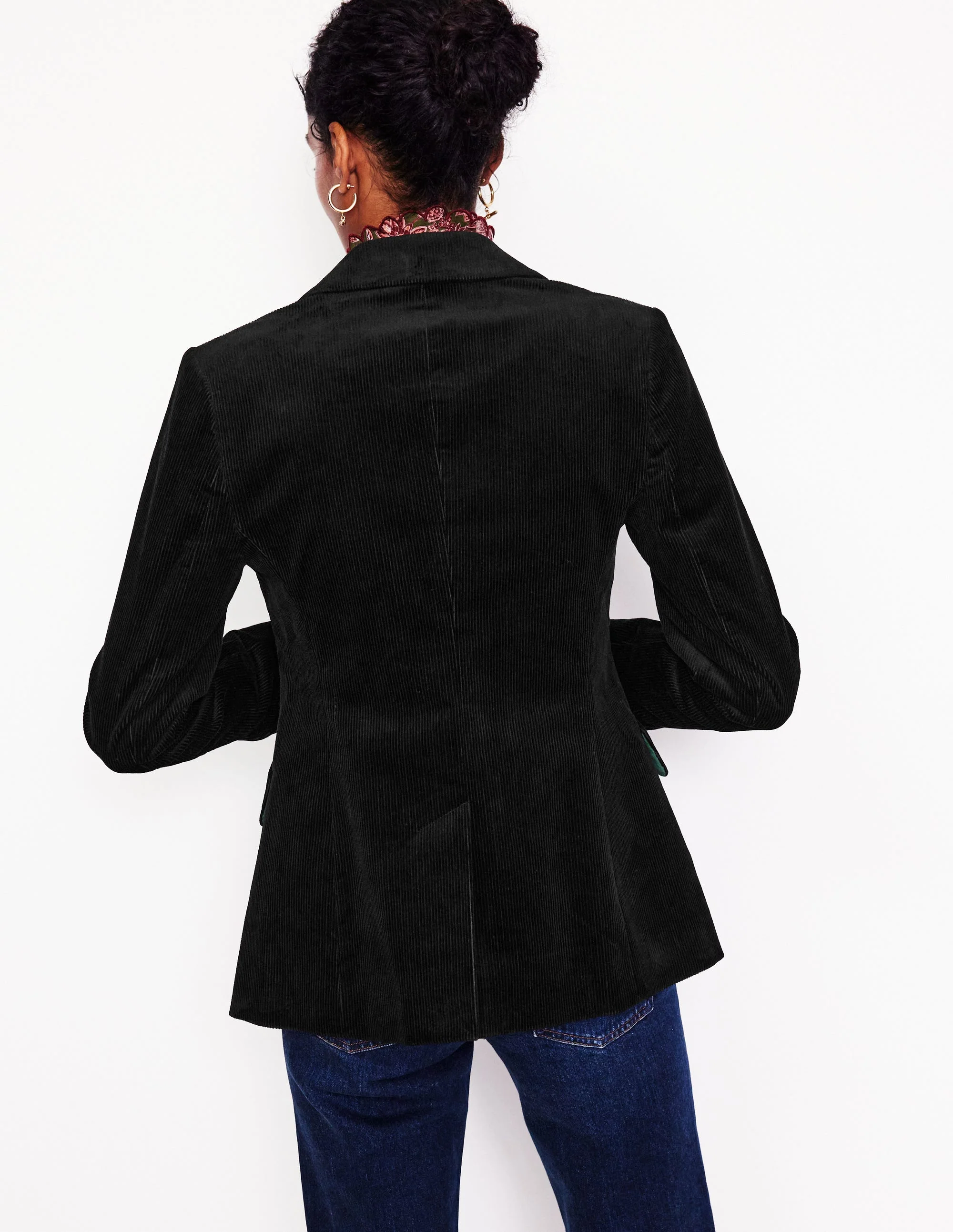 Marylebone Cord Blazer-Black - Image 3