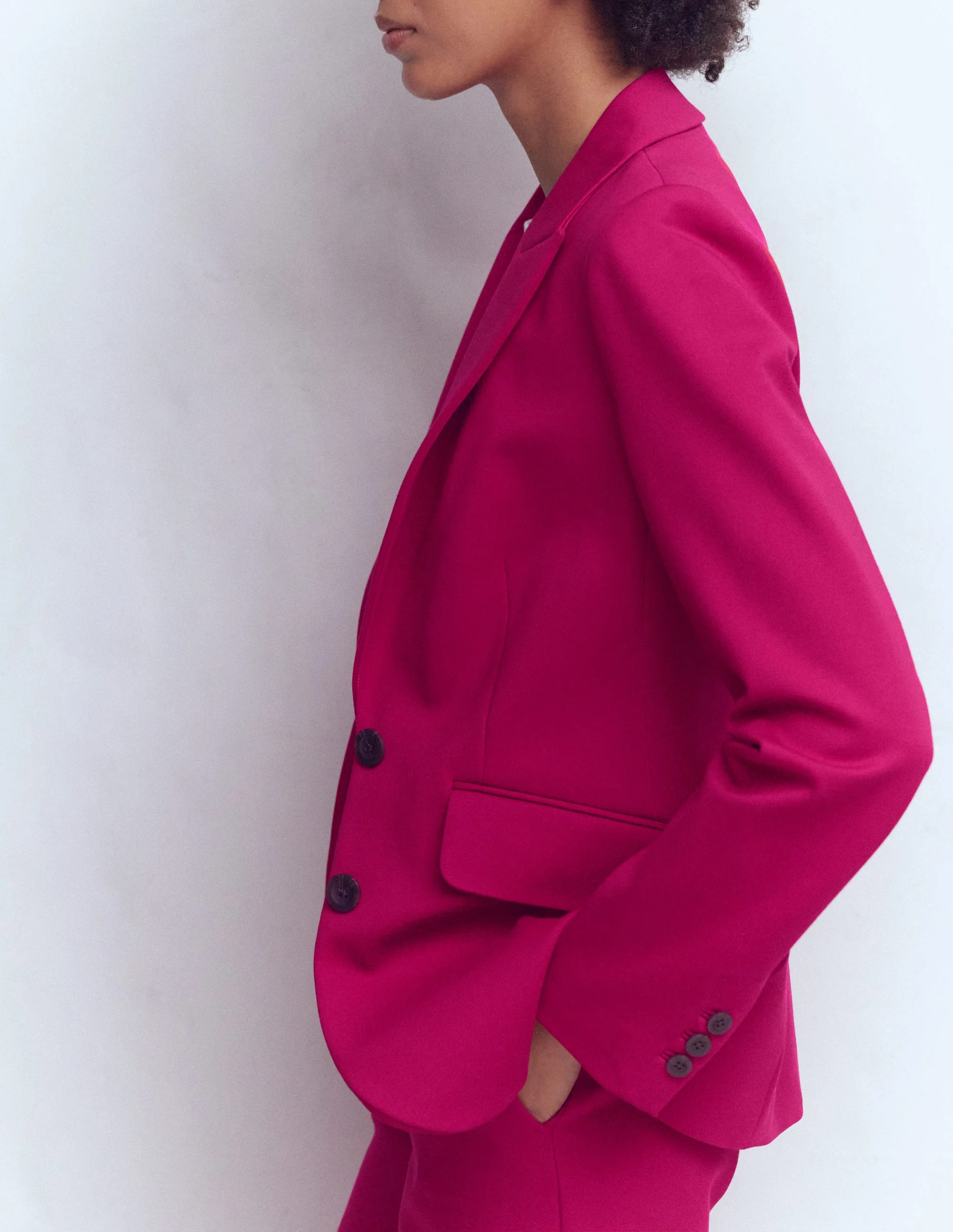 Marylebone Ponte Blazer-Pomegranate - Image 4
