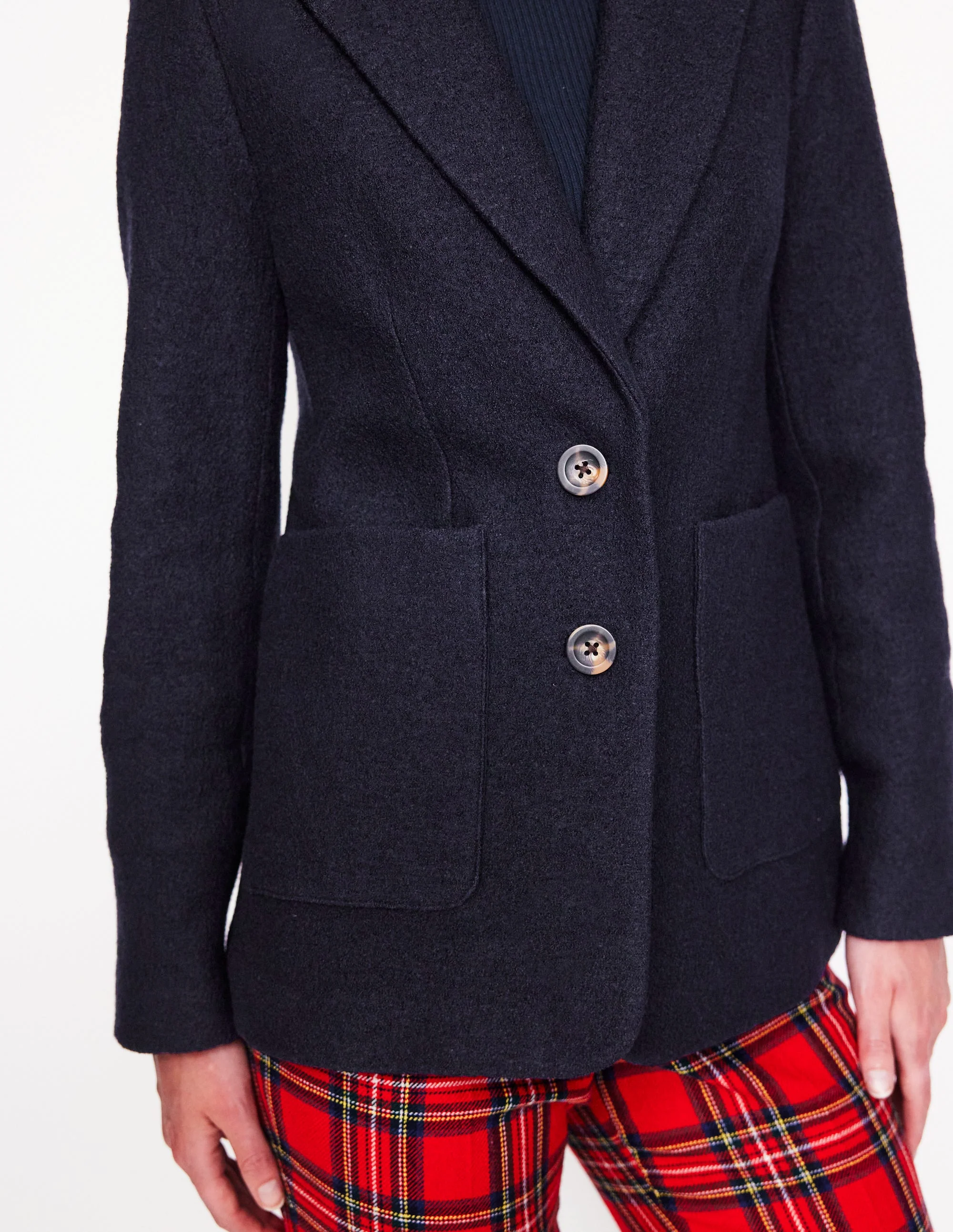 Marylebone Textured Blazer-Navy - Image 2