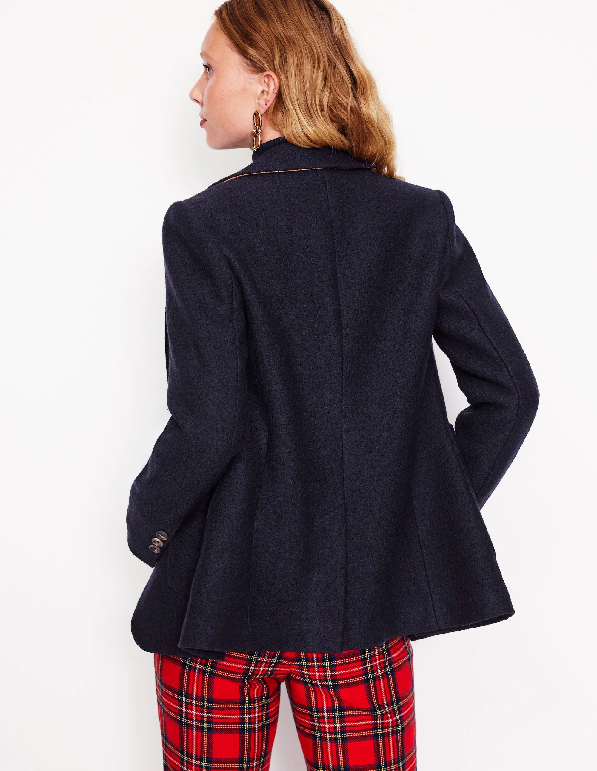 Marylebone Textured Blazer-Navy - Image 3