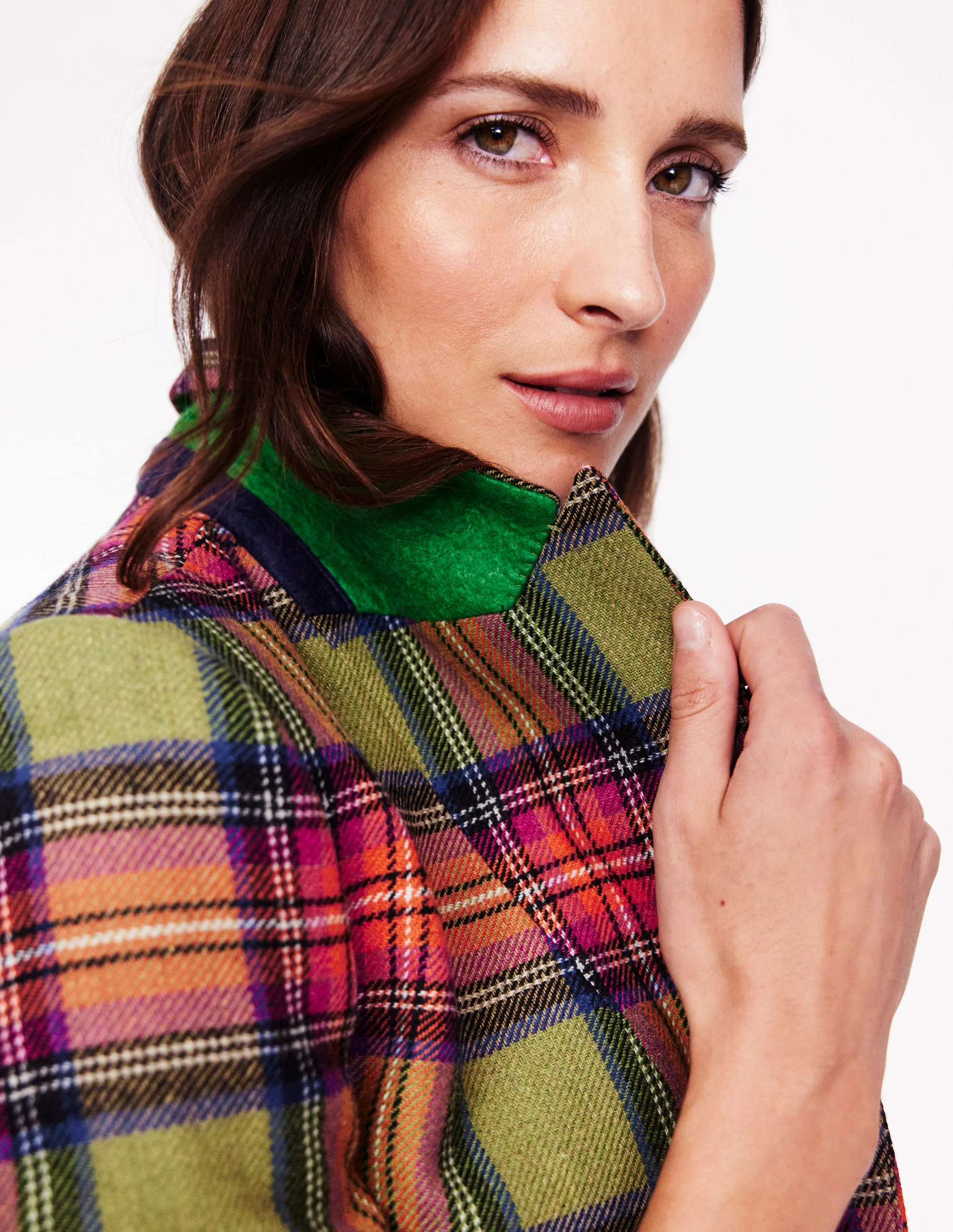 Marylebone Wool-Blend Blazer-Green and Purple Check - Image 5