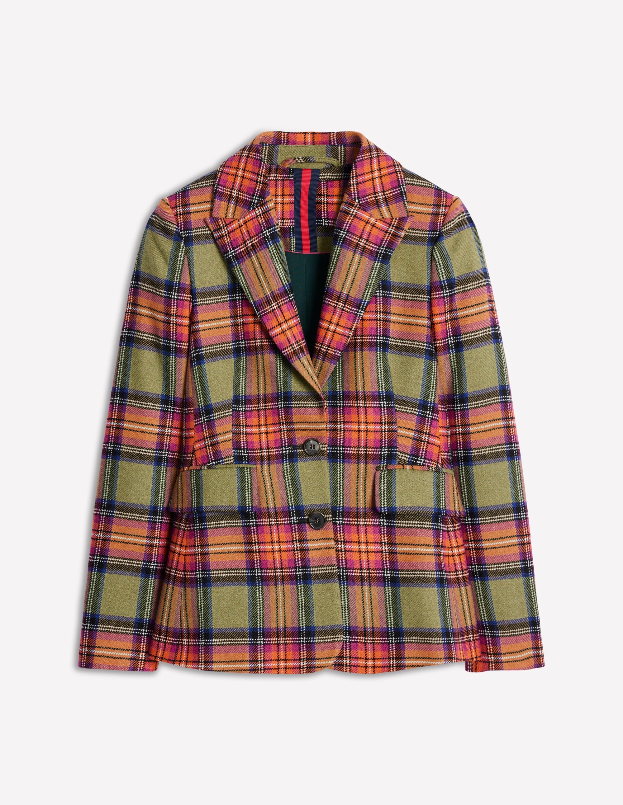 Marylebone Wool-Blend Blazer-Green and Purple Check - Image 7