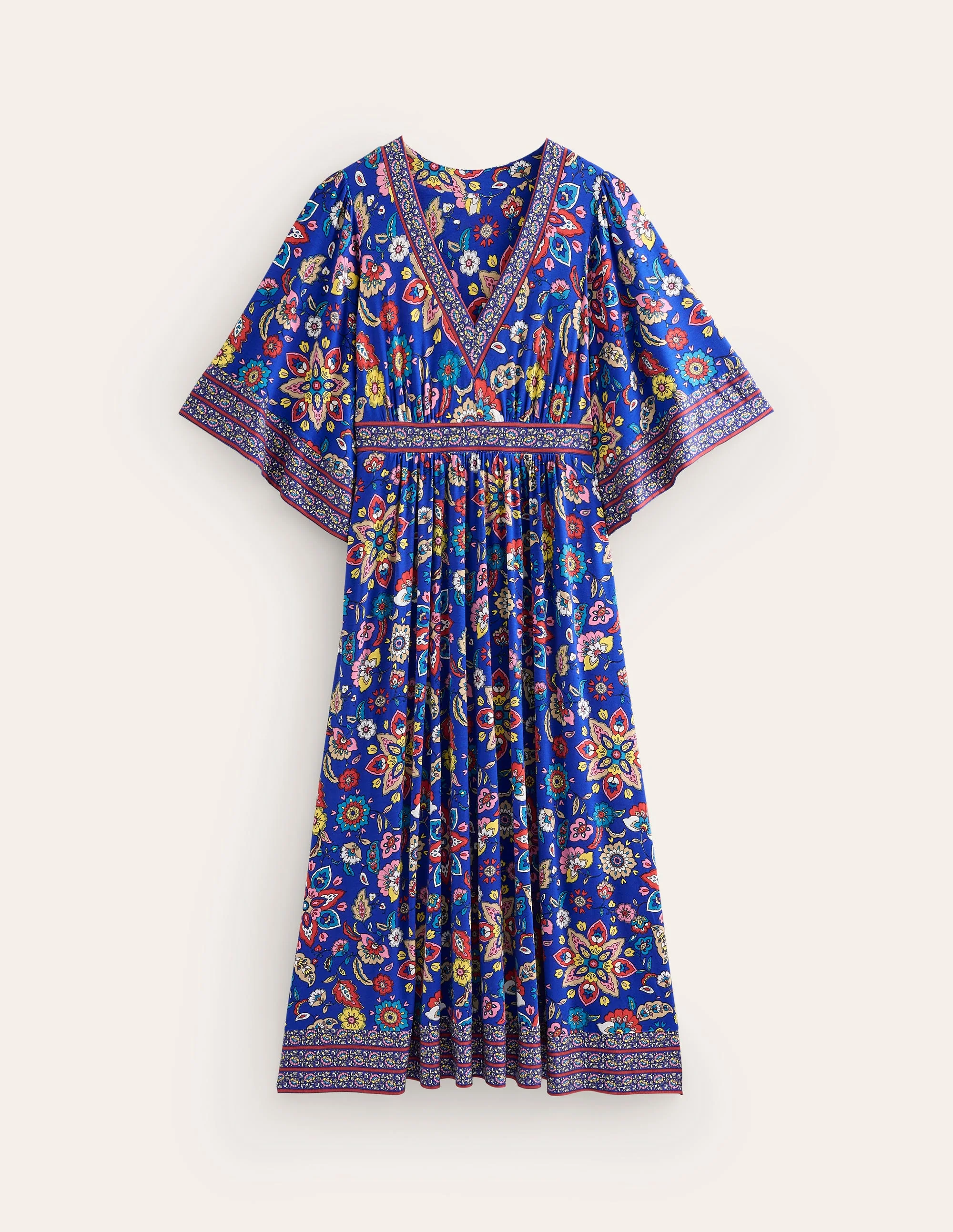 Maya Kimono Jersey Maxi Dress-Surf the Web, Botanical Sprig - Image 7