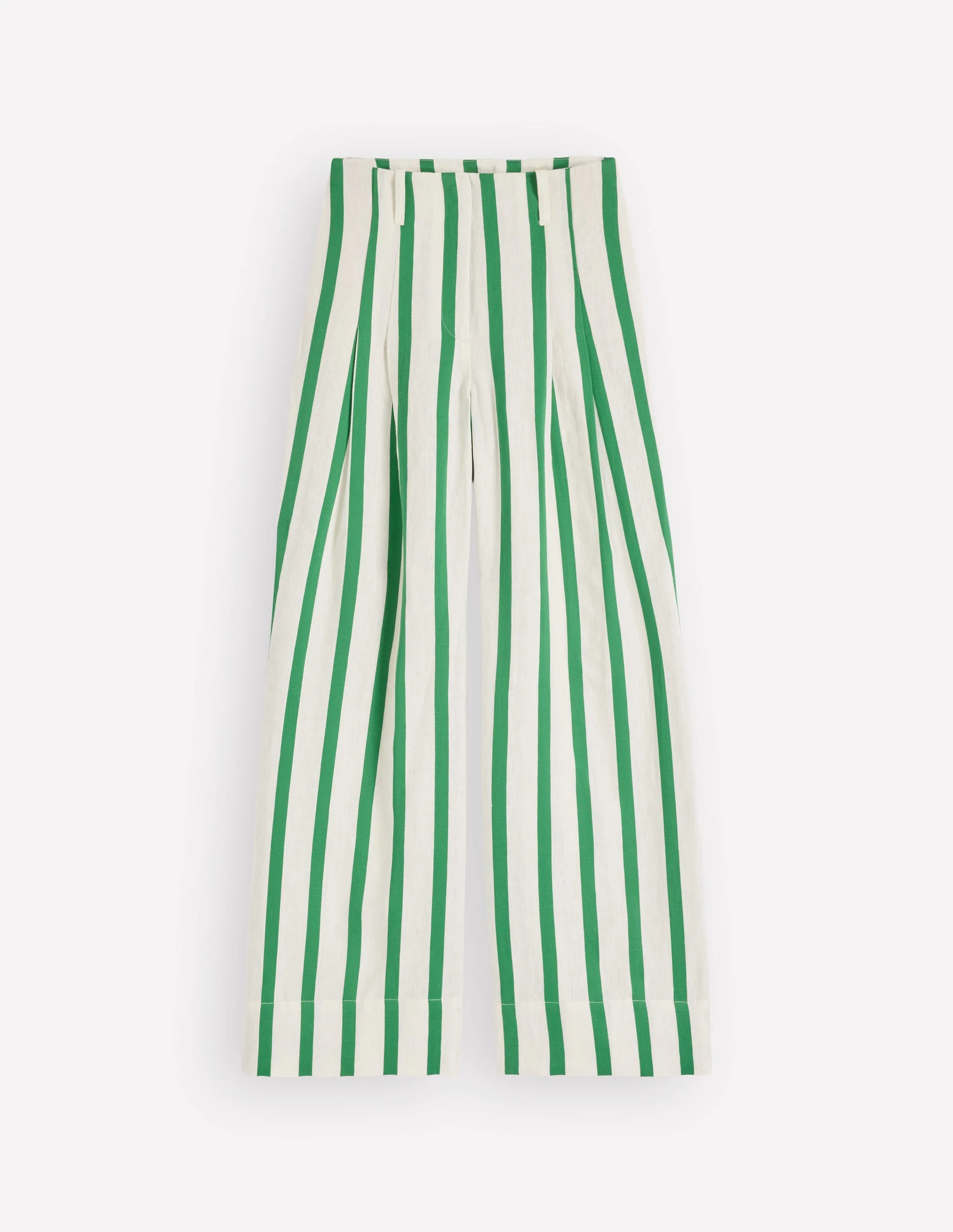 Mayfair Linen Pants-Ivory, Fresh Green Stripe - Image 7