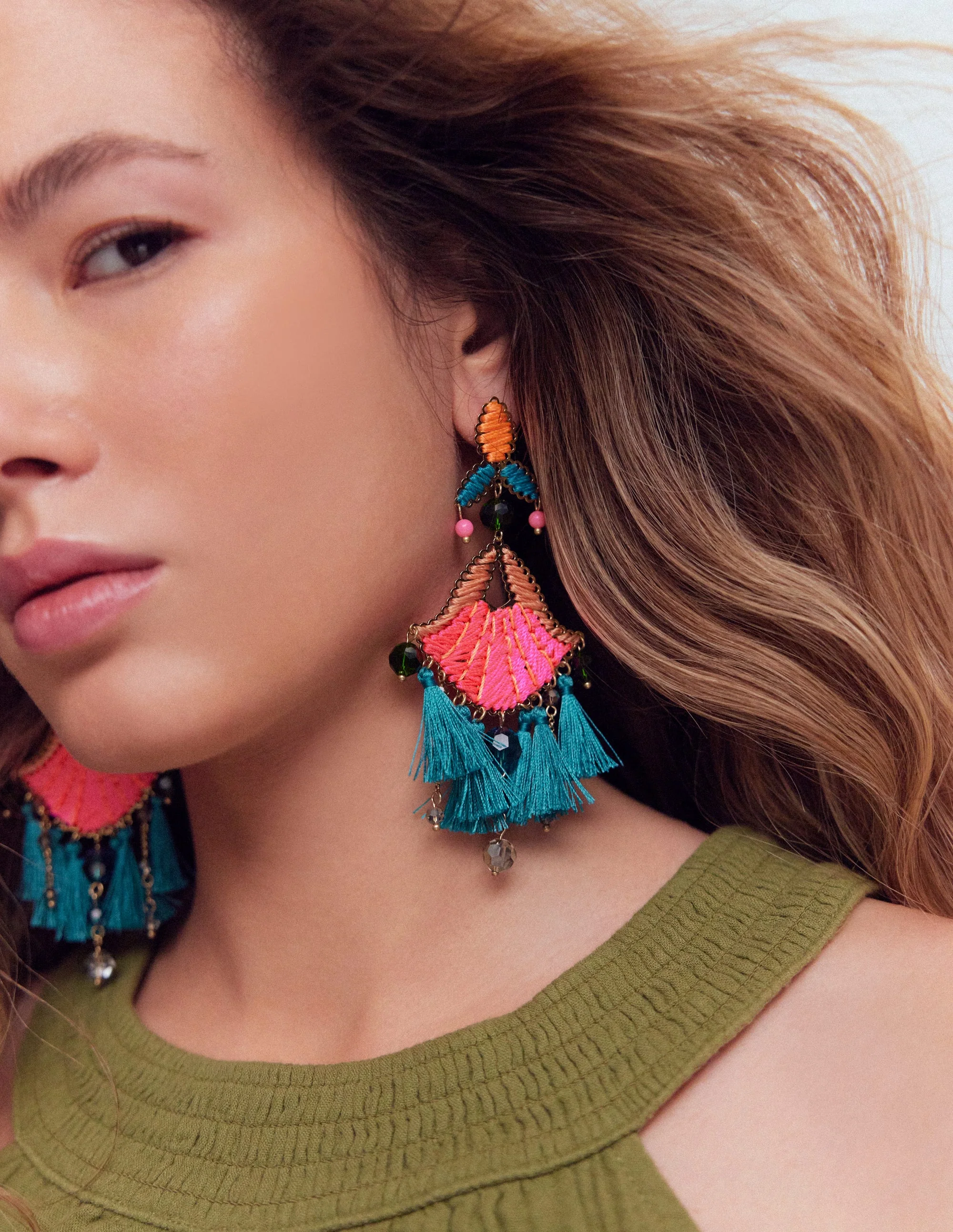 Mega Motif Earrings-Multi - Image 2