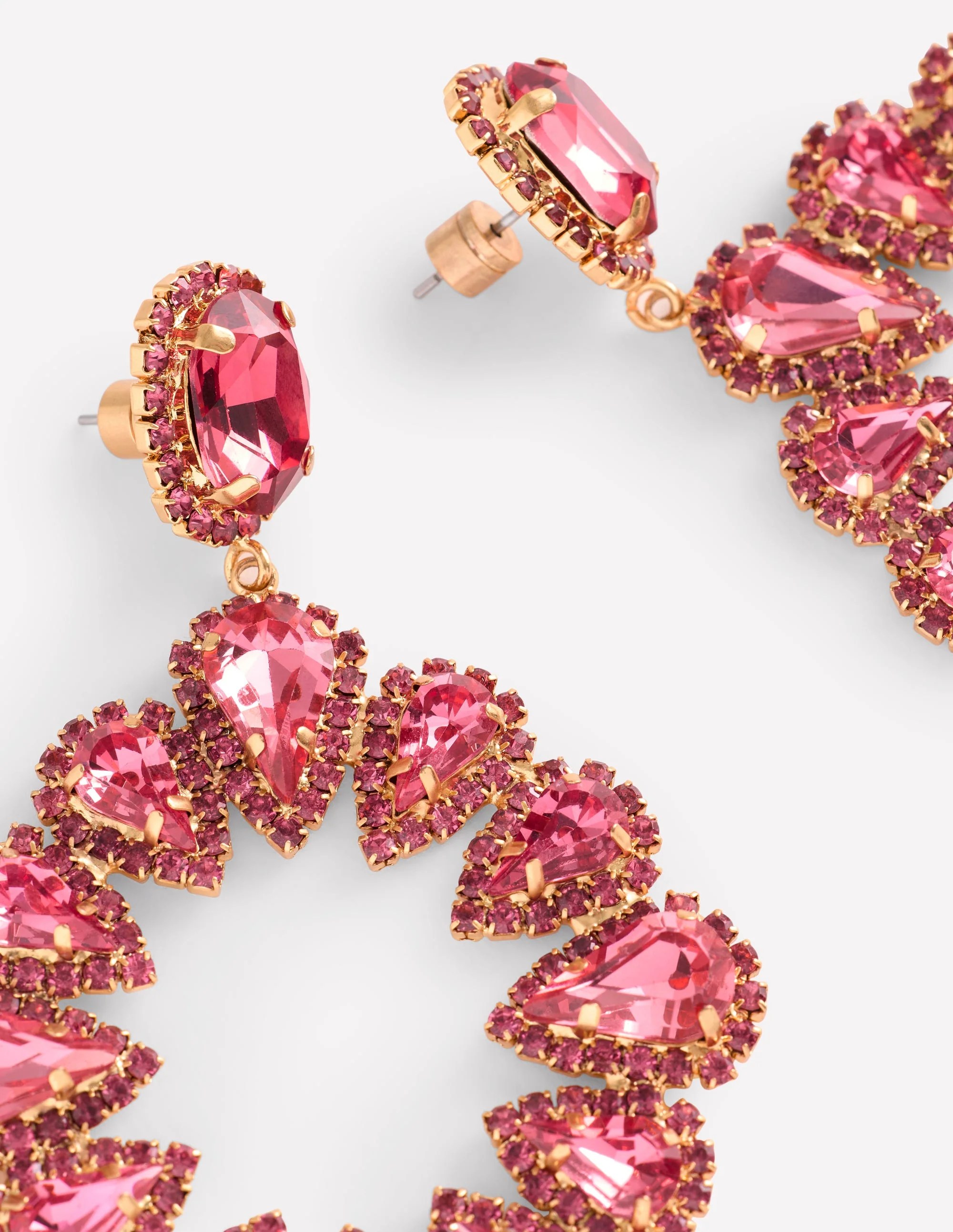 Mega Teardrop Cluster Earrings-Red - Image 3