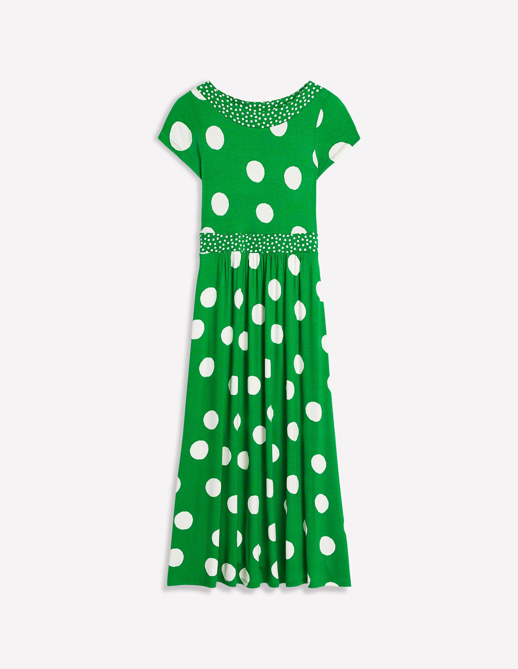 Melanie Jersey Midi Dress-Rich Emerald, Abstract Dot - Image 6