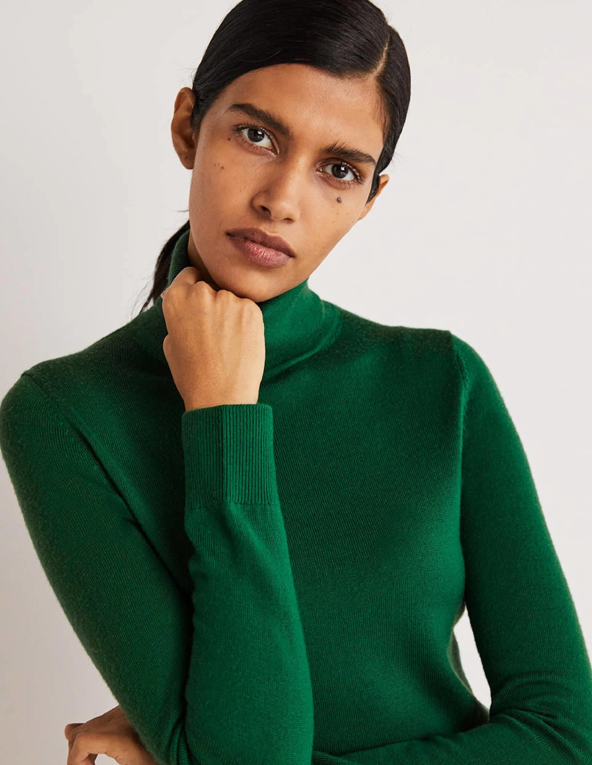 Merino Roll Neck-Trekking Green