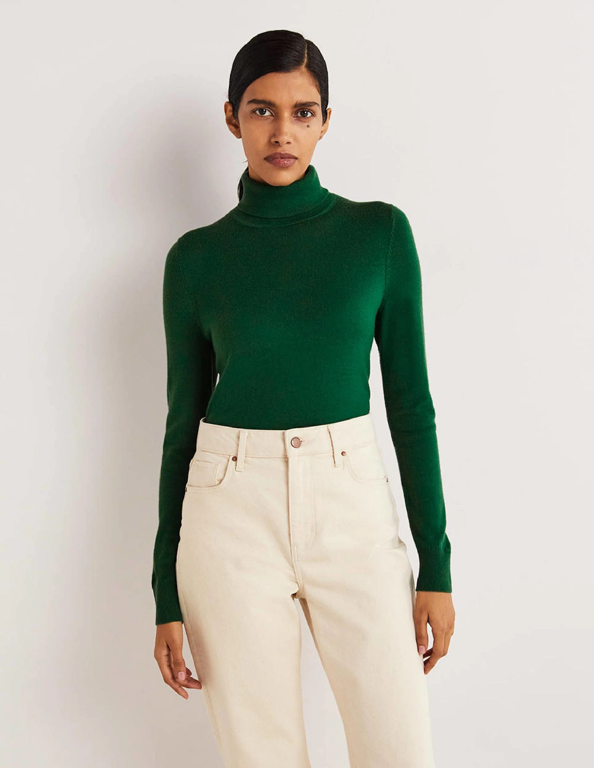 Merino Roll Neck-Trekking Green - Image 2