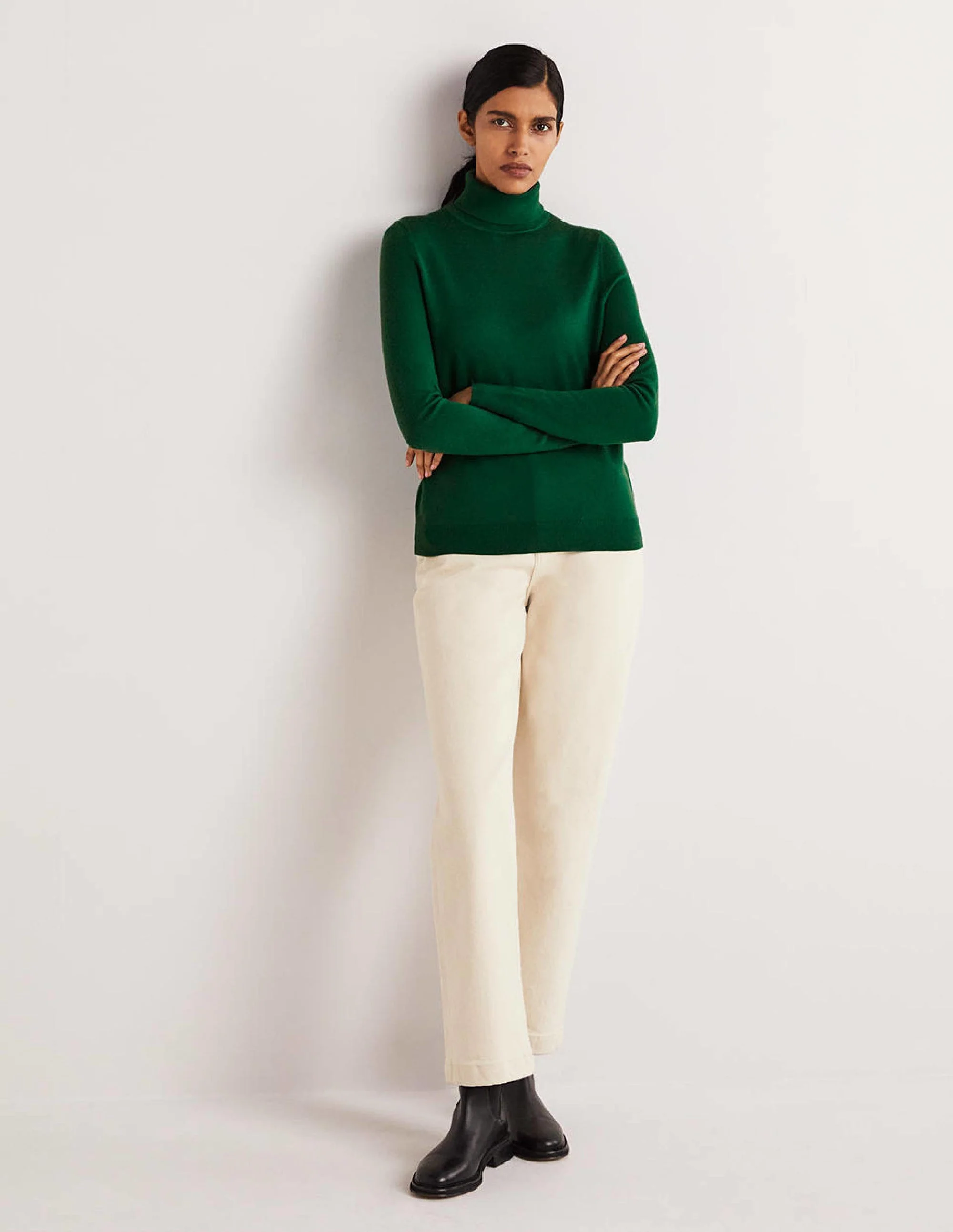 Merino Roll Neck-Trekking Green - Image 6
