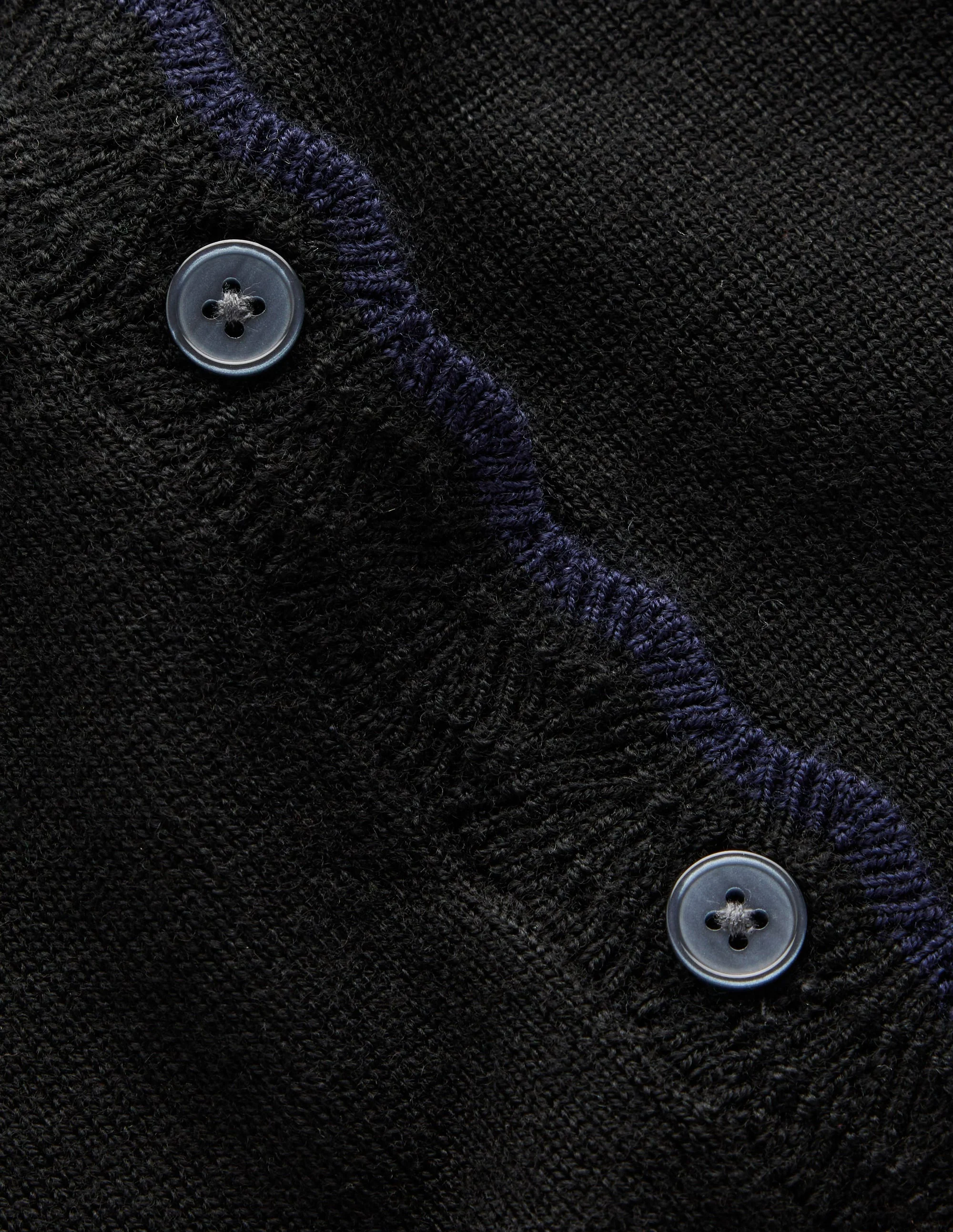 Merino Scalloped Cardigan-Black - Image 6