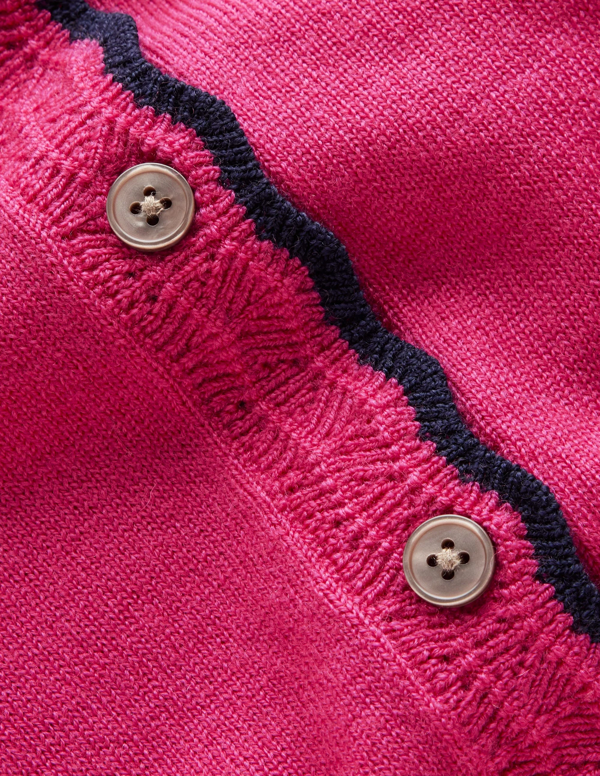 Merino Scalloped Cardigan-Cherry Jam Pink - Image 6
