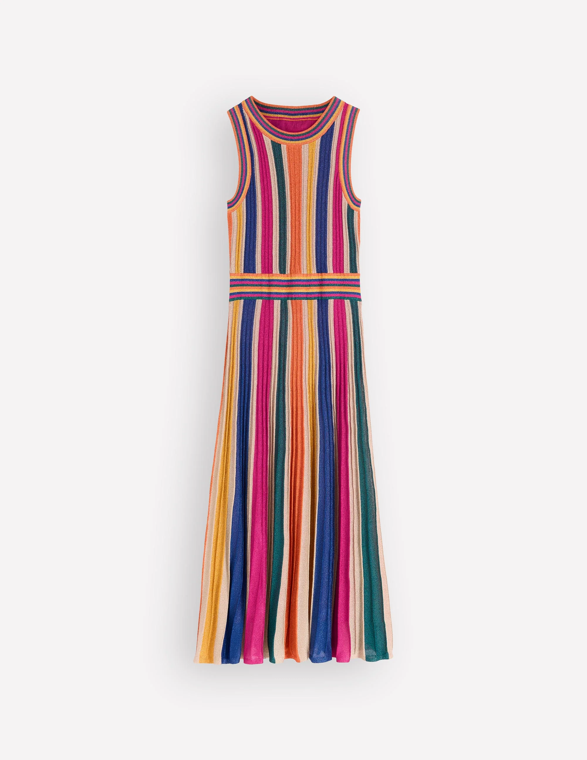 Metallic Multi Stripe Dress-Metallic Multi Stripe - Image 6