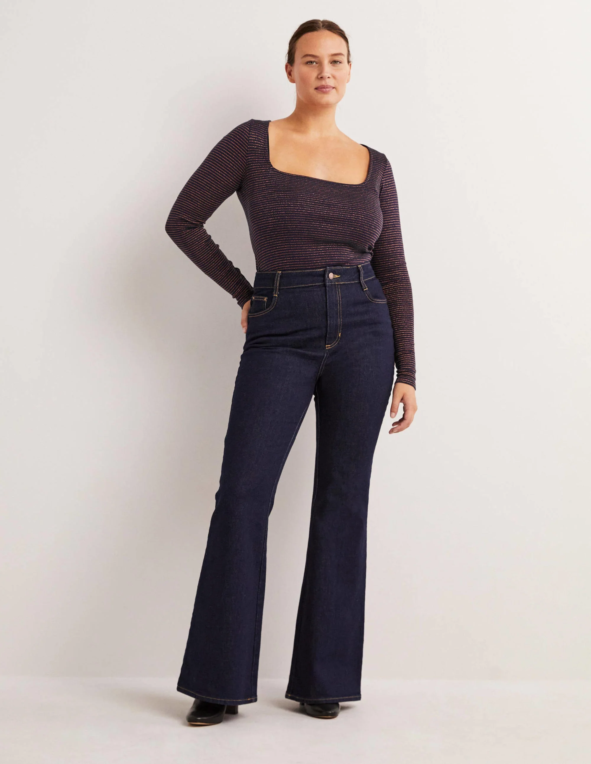 Metallic Stripe Top-Navy/Copper - Image 4