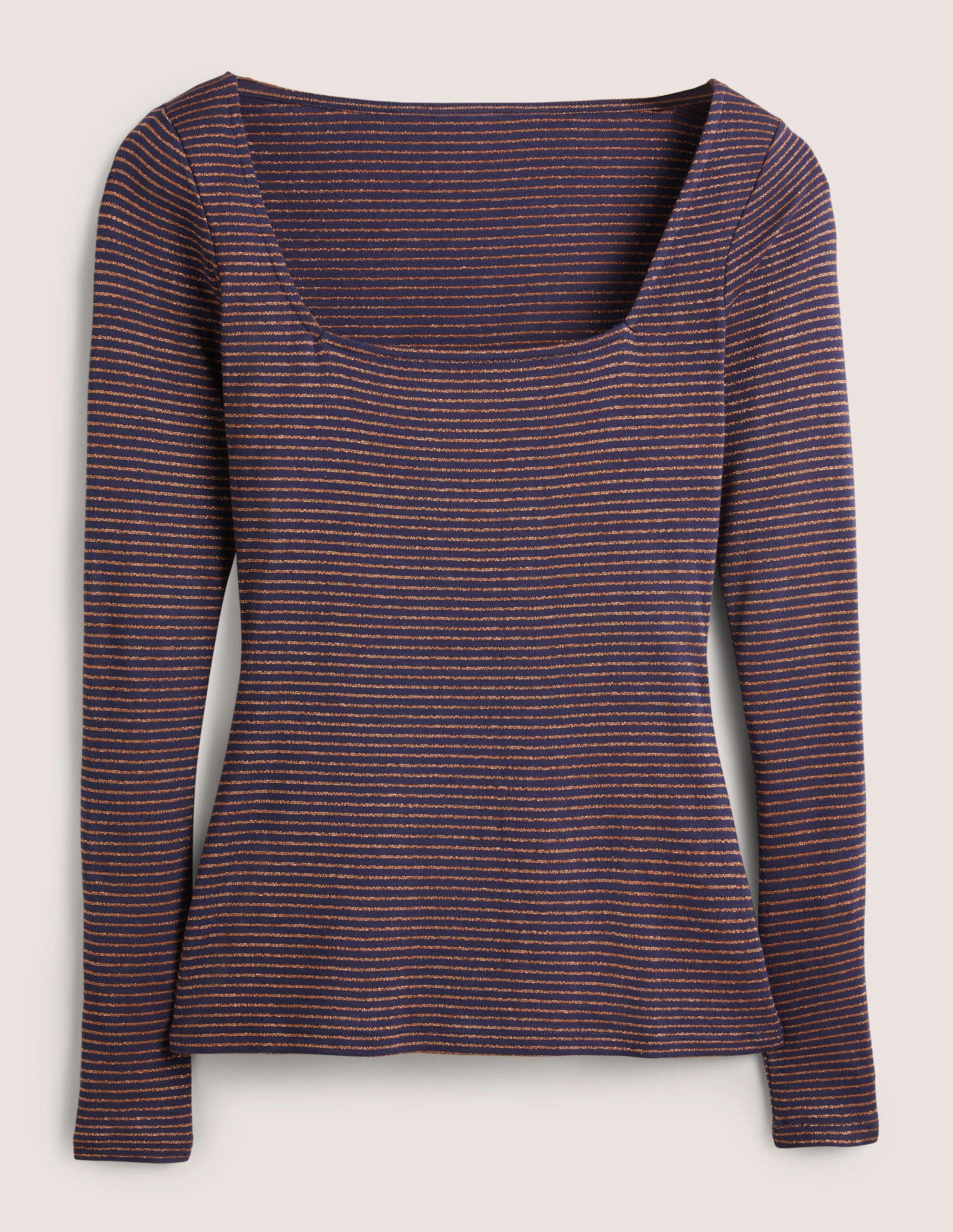 Metallic Stripe Top-Navy/Copper - Image 5
