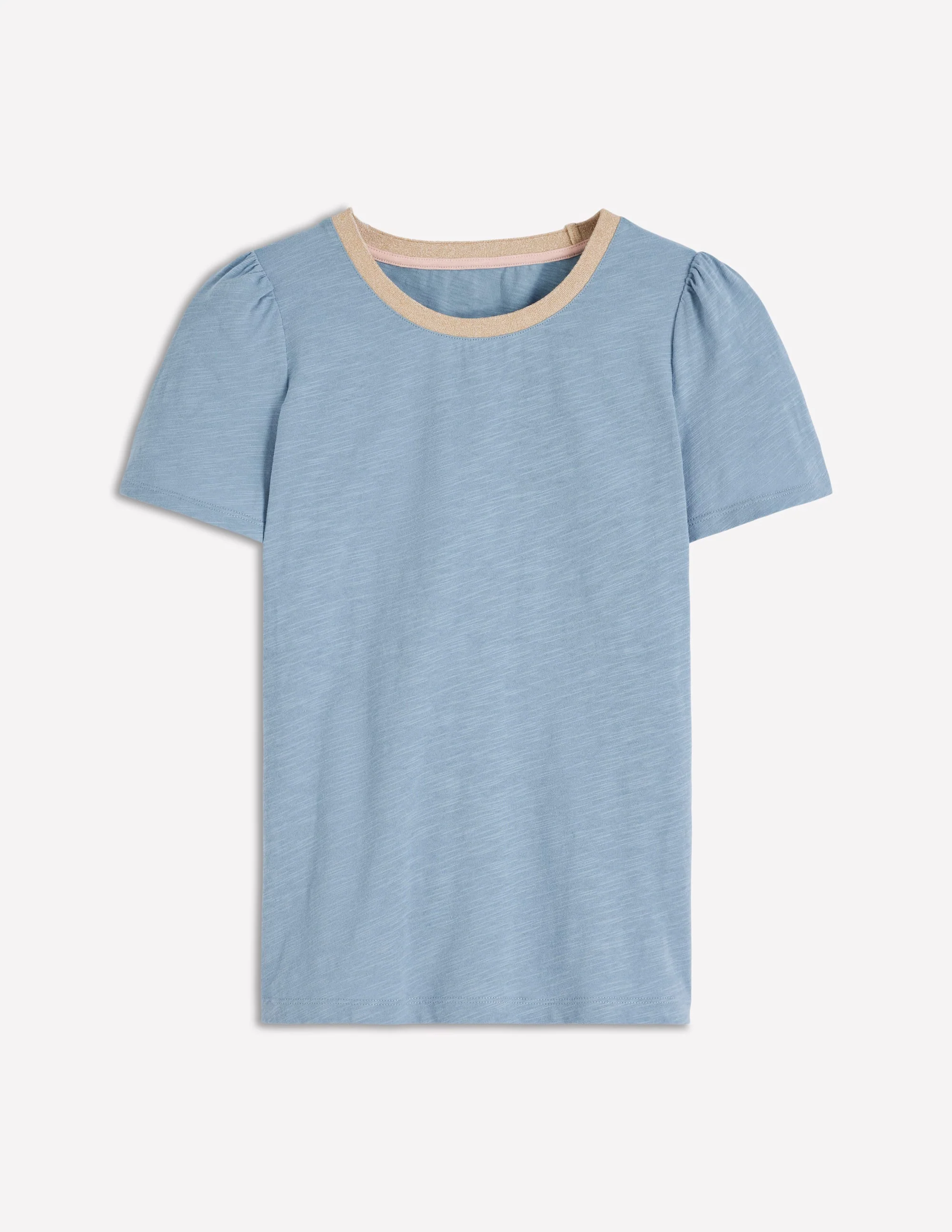 Metallic Trim T-Shirt-French Blue - Image 5