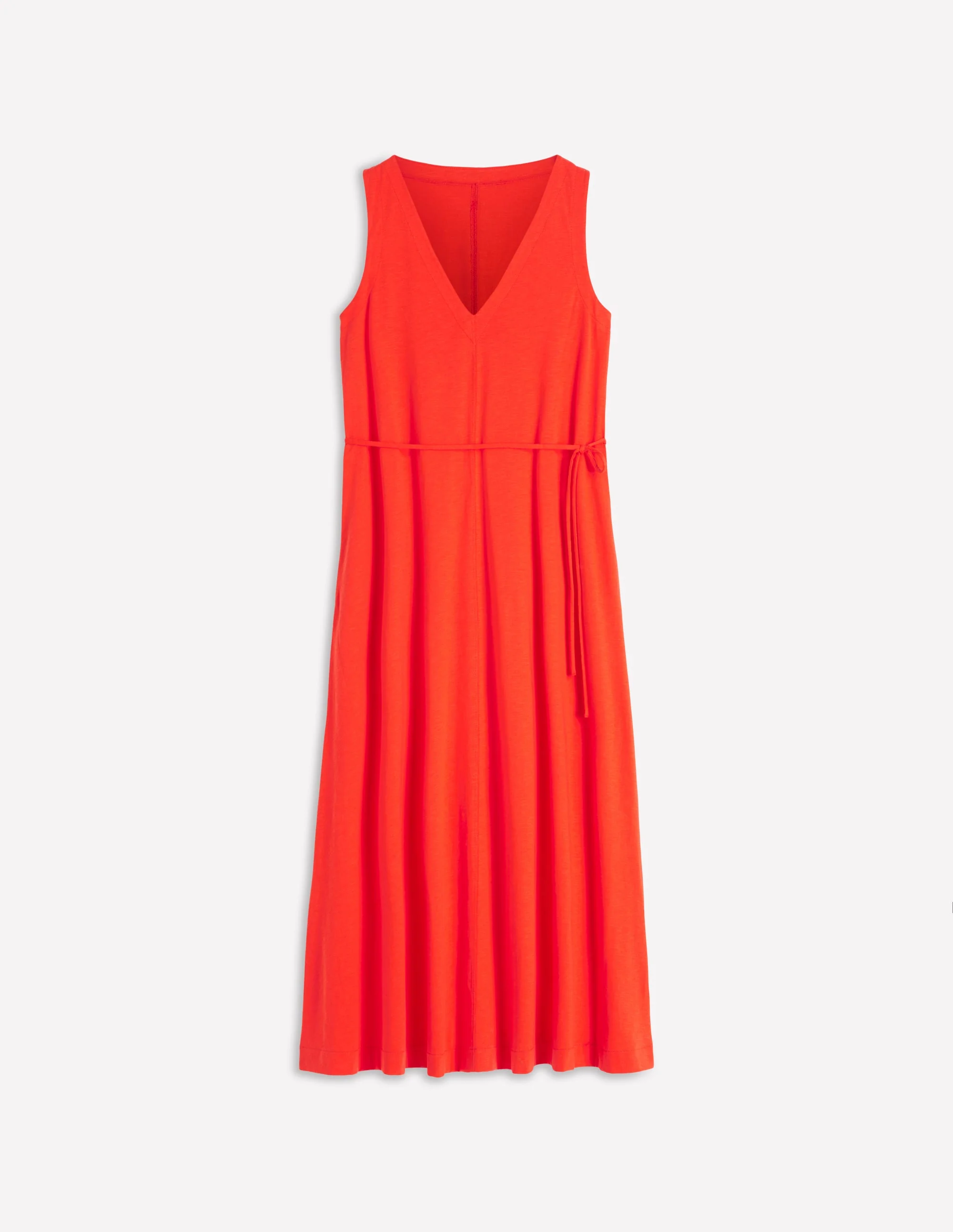 Mia V-neck Jersey Midi Dress-Firecracker Red - Image 7