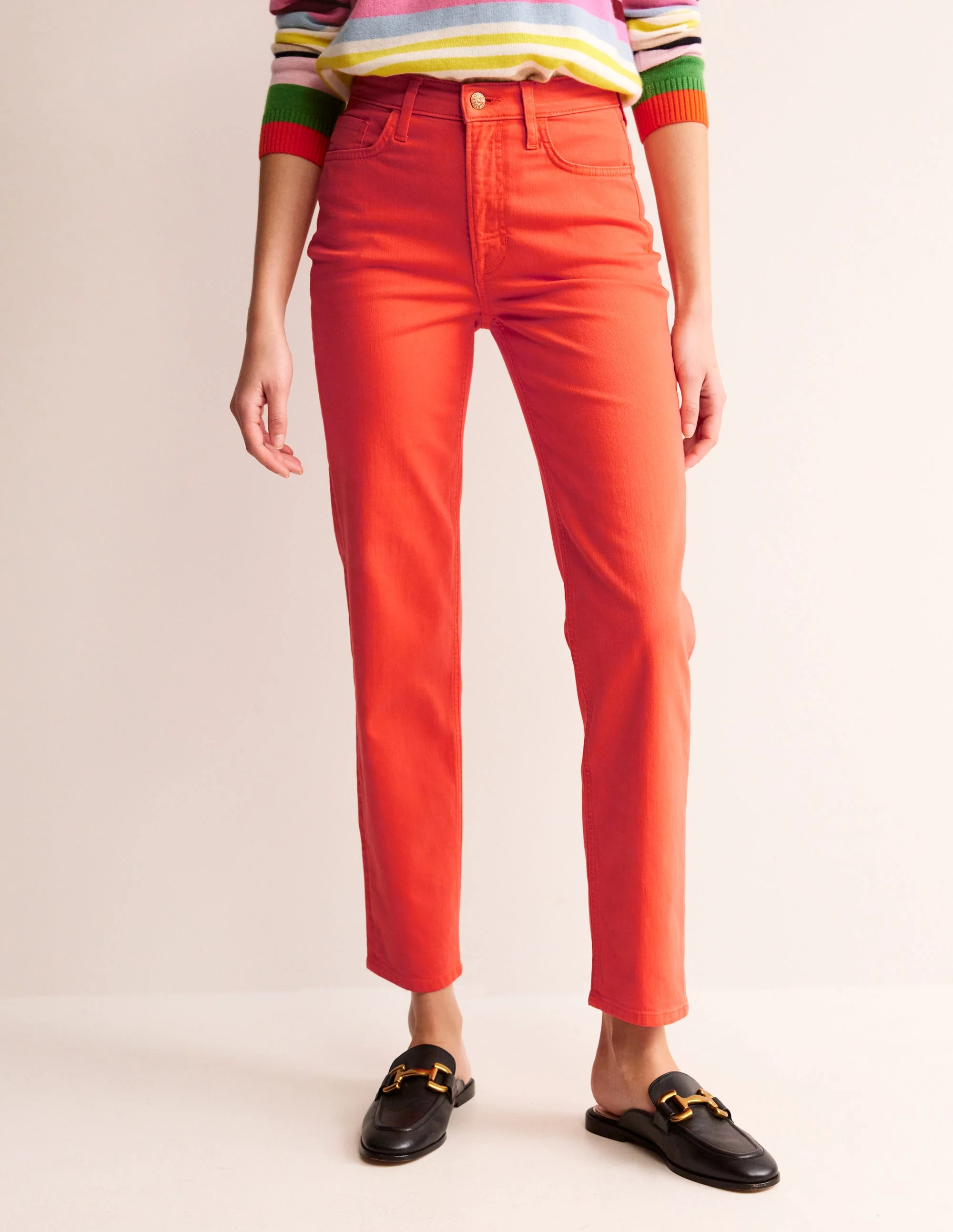 Mid Rise Slim Leg Jeans-Manderin - Image 4