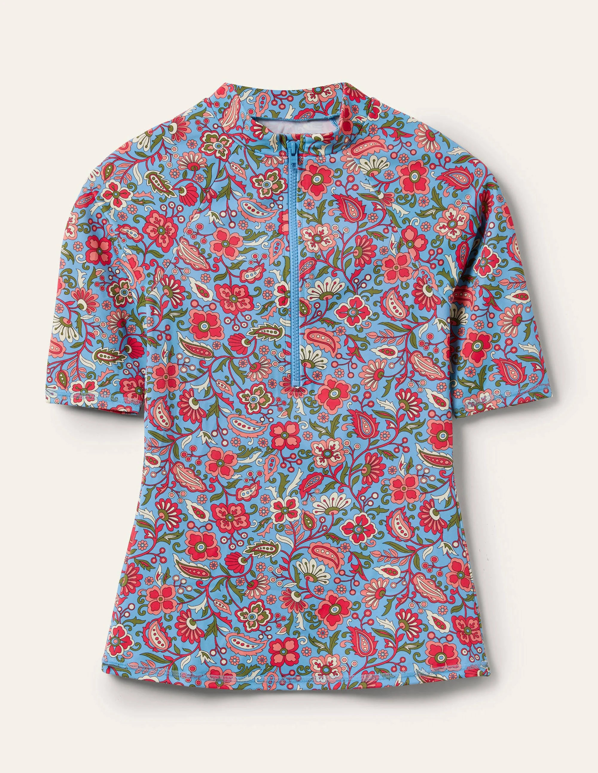 Mid Sleeve Rash Guard-Dusty Blue, Oriental Paradise - Image 6