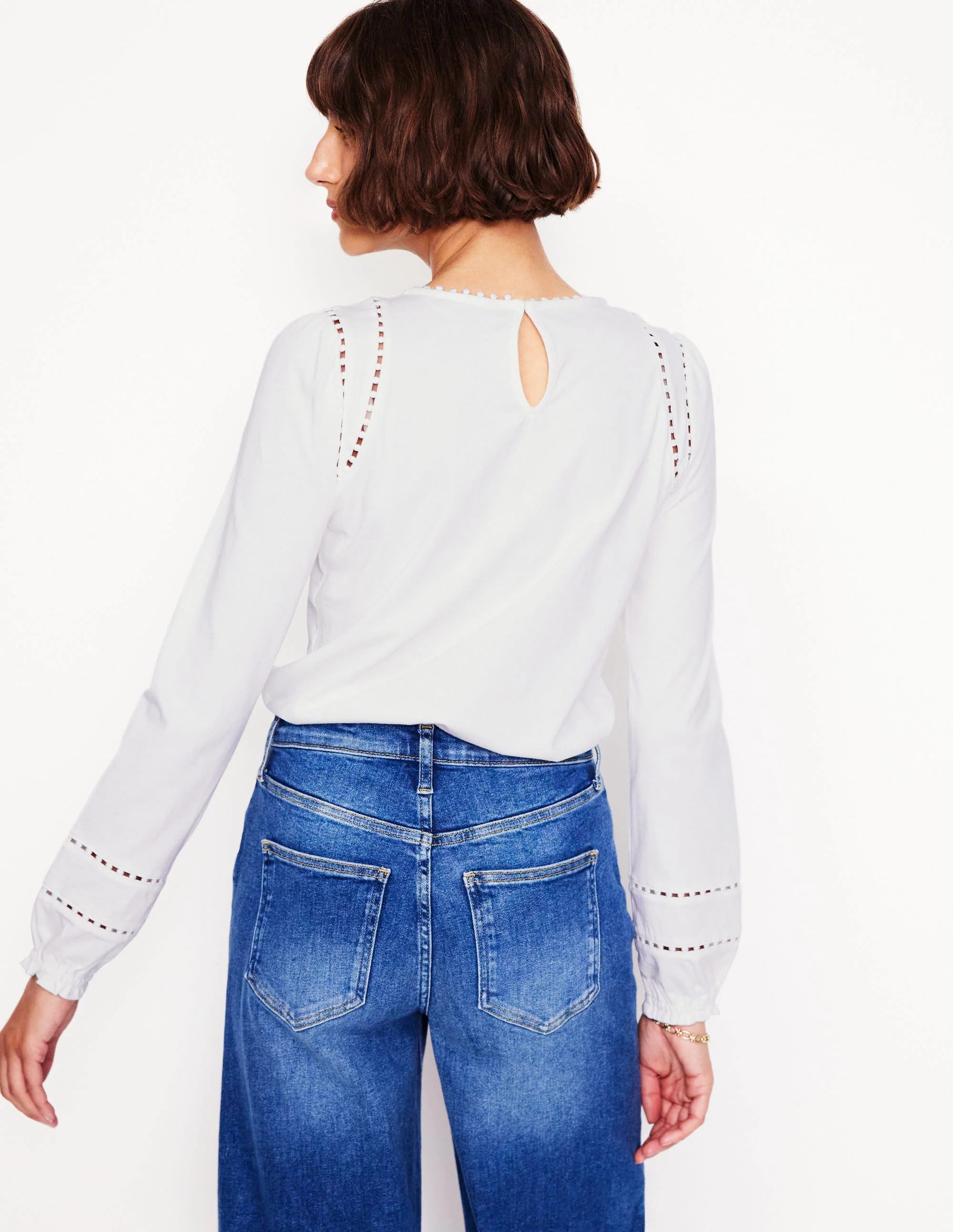 Mila Long Sleeve Top-White - Image 3