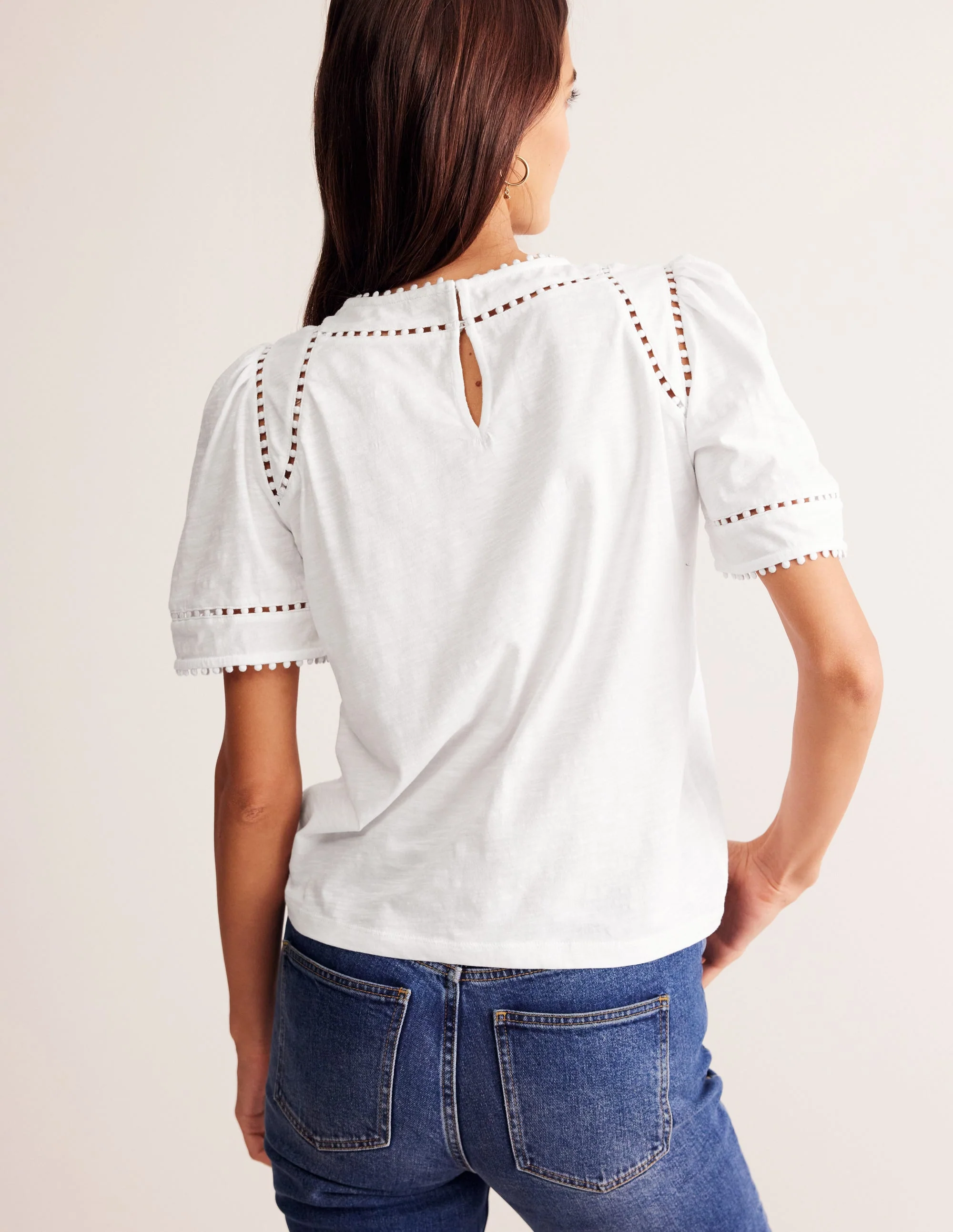 Mila Trim Detail Top-White - Image 3